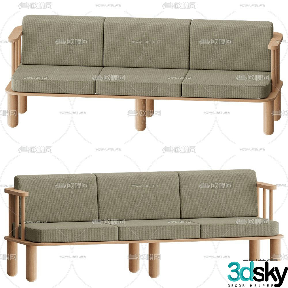Yaratam multi-person sofa three-person sofa 3d model