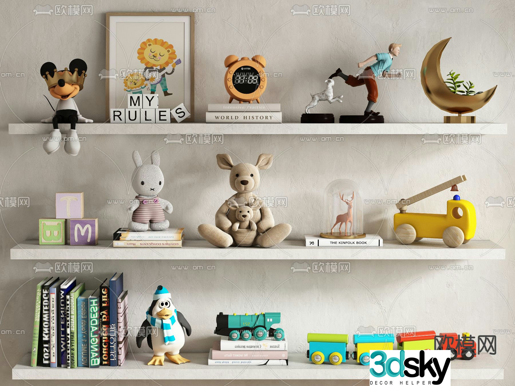 Children’s ornaments books dolls paintings toys 3D model