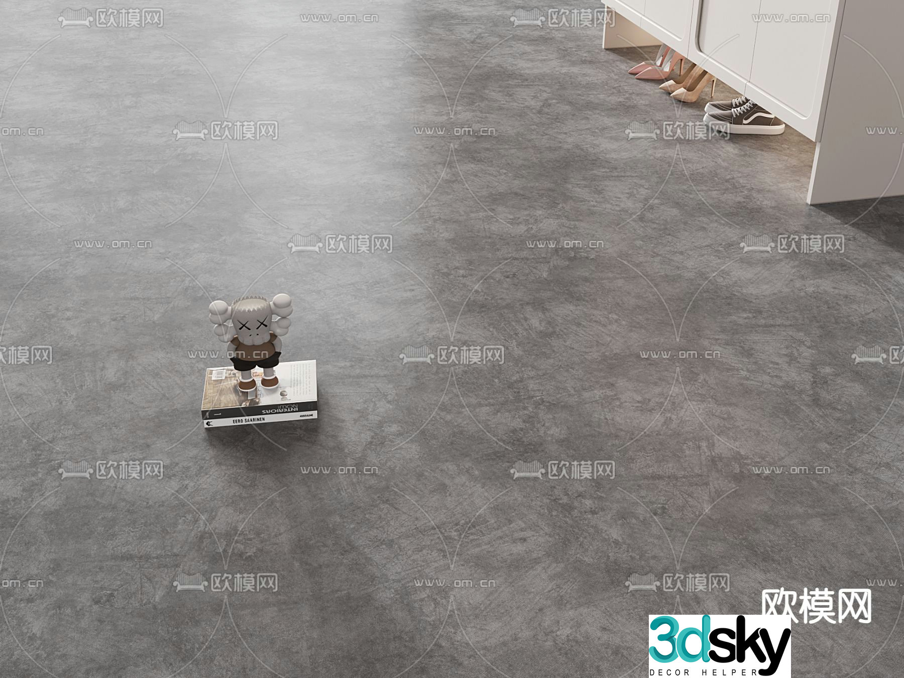 Micro-cement floor 3D model