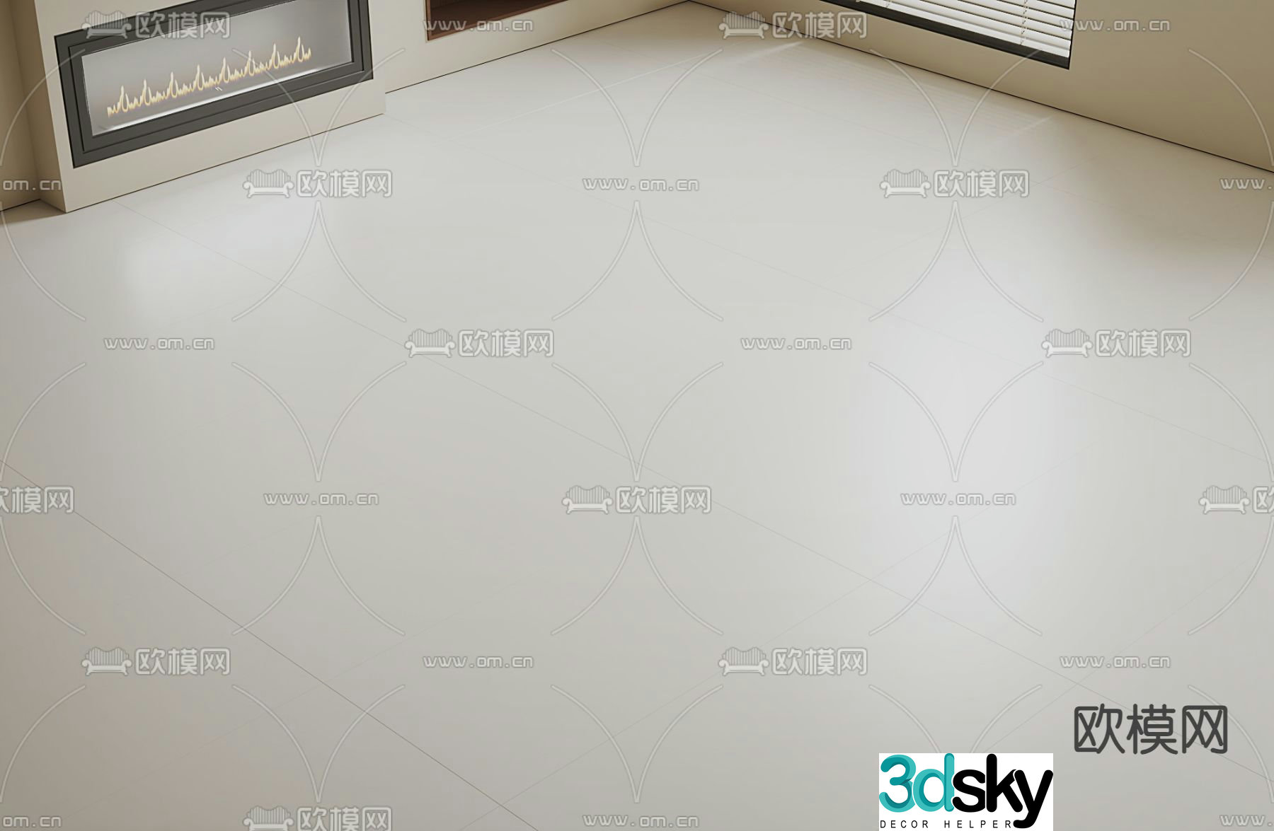 Cream white soft tiles ceramic tiles floor tiles 3d model