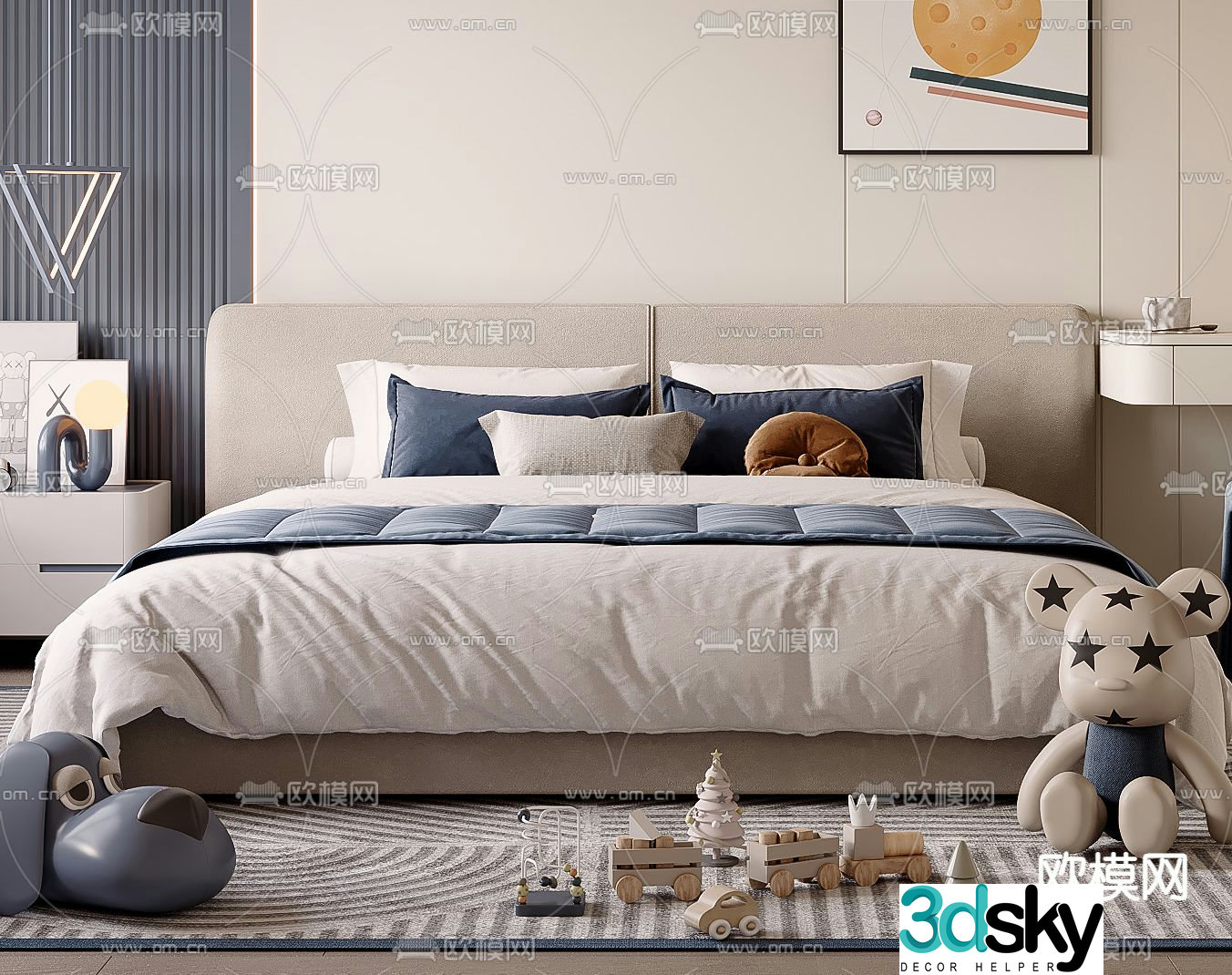 children’s bed double bed child’s bed 3d model