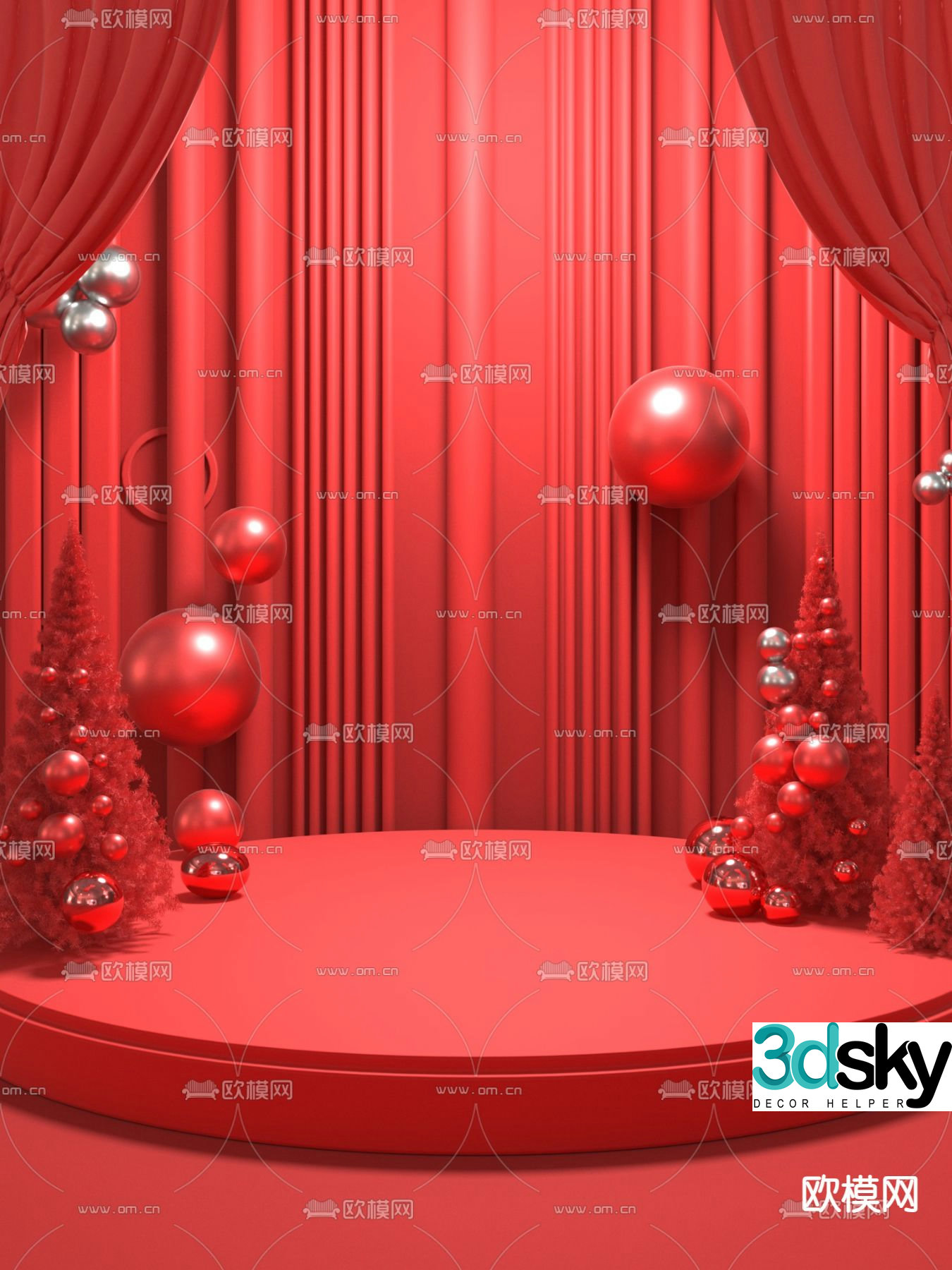 E-commerce booth Meichen Still life display stand 3D model