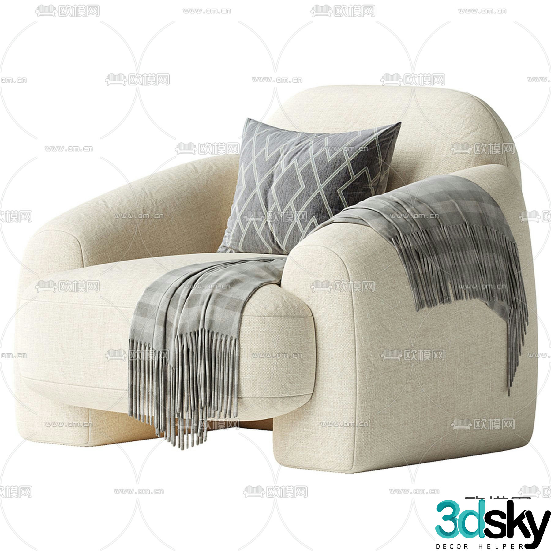 Single sofa leisure sofa 3d model
