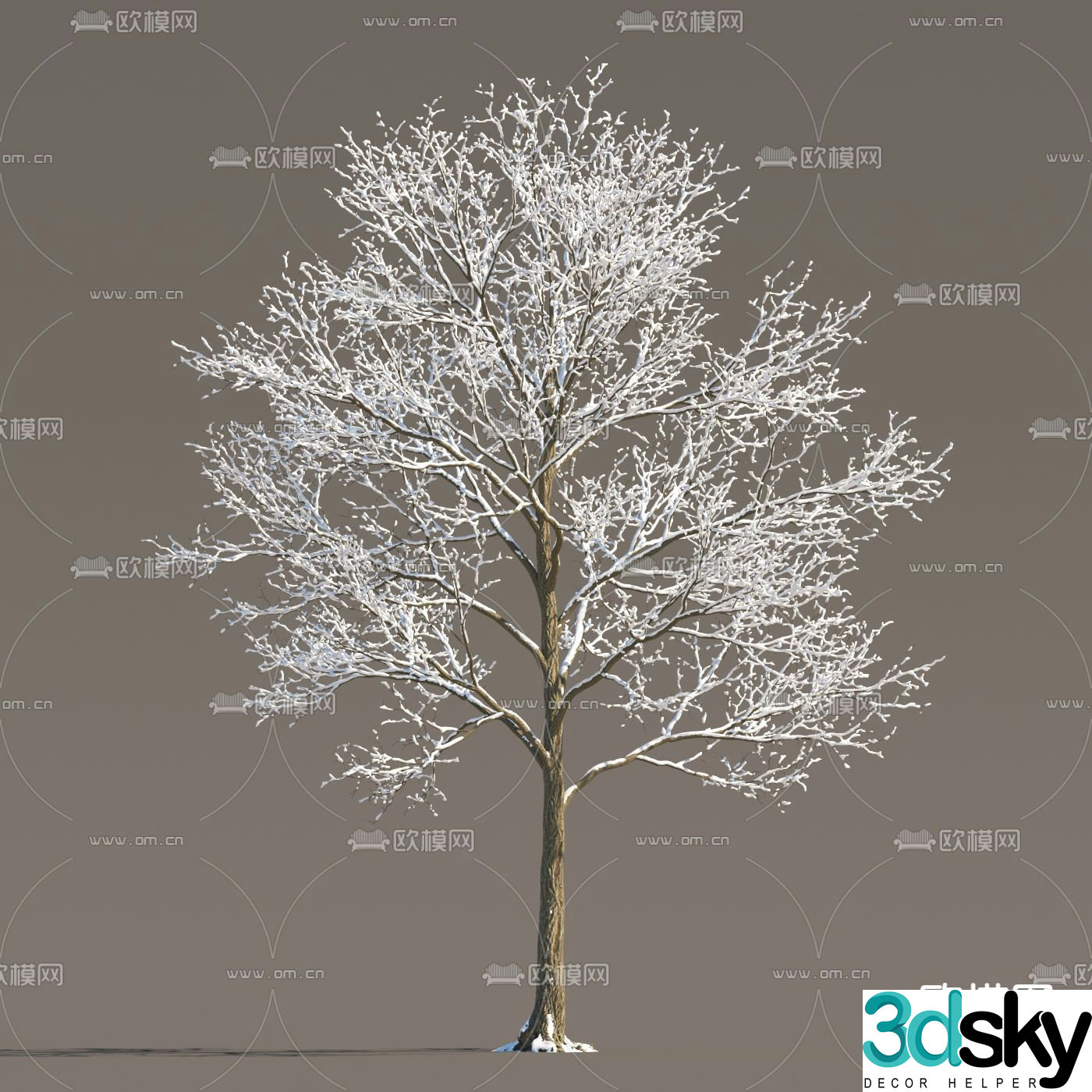 winter tree ice and snow tree frozen tree snow tree 3d model