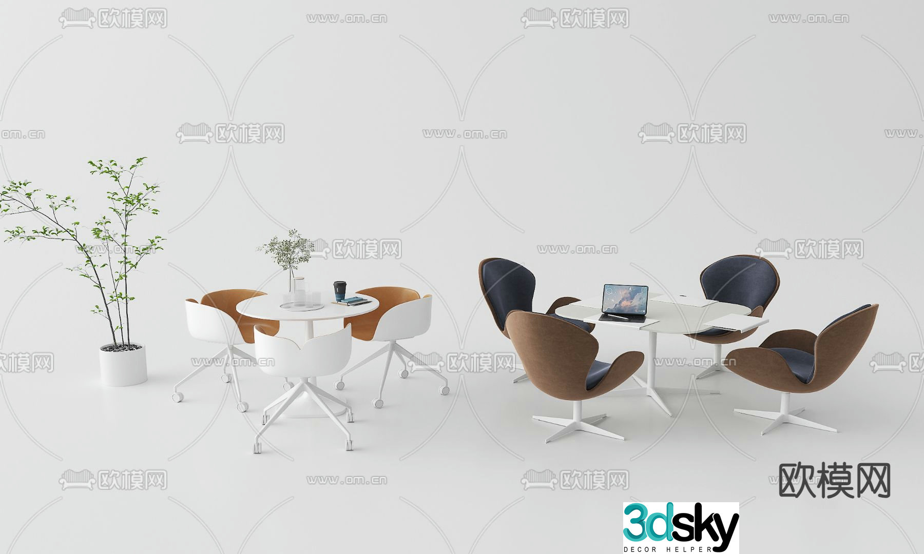 Leisure tables and chairs Negotiation tables and chairs 3d model