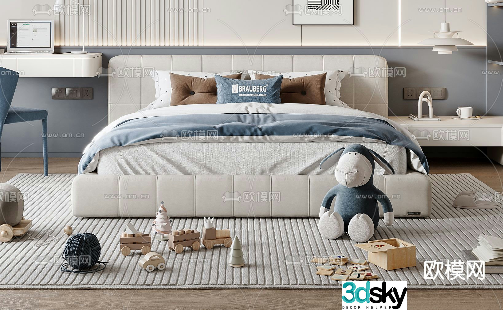 children’s bed double bed child’s bed 3d model