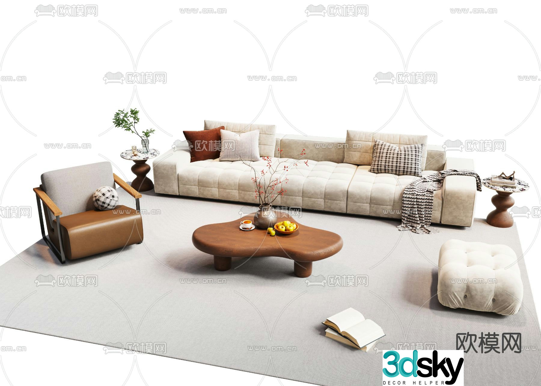 Wabi Sabi modular sofa 3d model