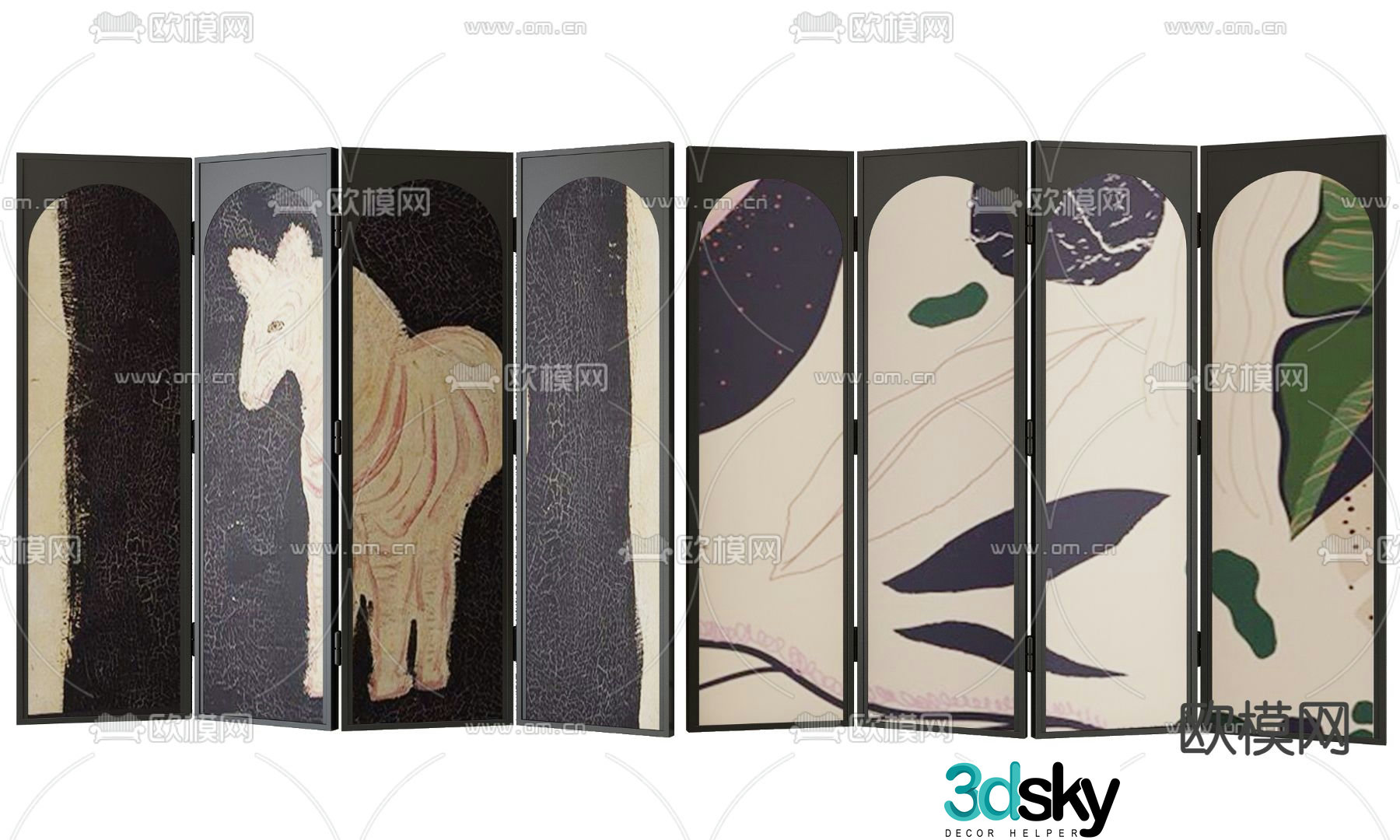 Middle-aged screen partition 3d model