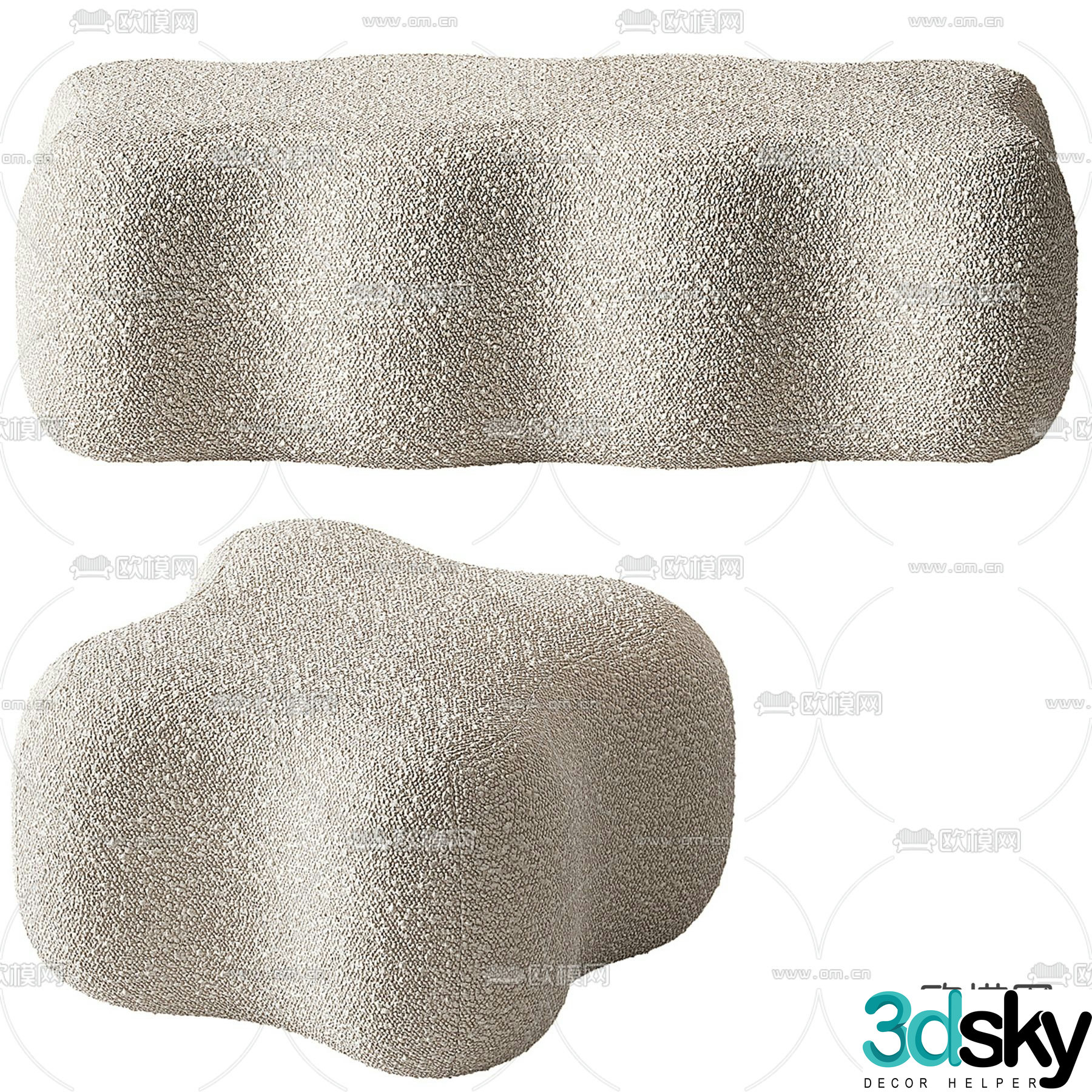 Stool Sofa Stool Shoe Changing Stool 3D Model