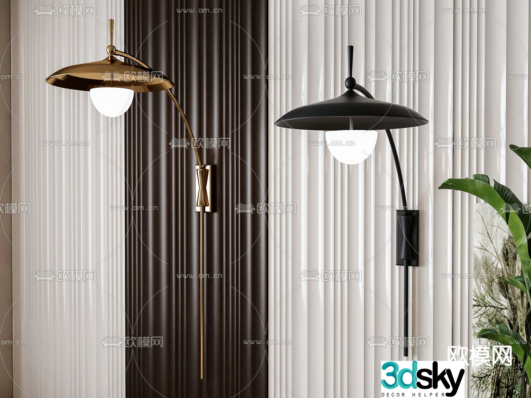 Light luxury wall lamp 3D model