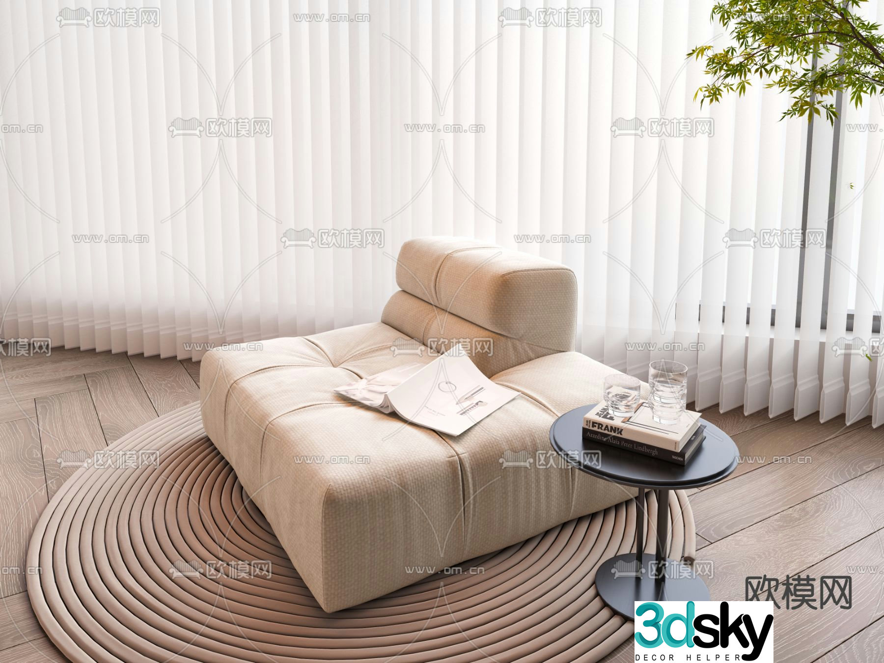 Single sofa leisure sofa 3d model