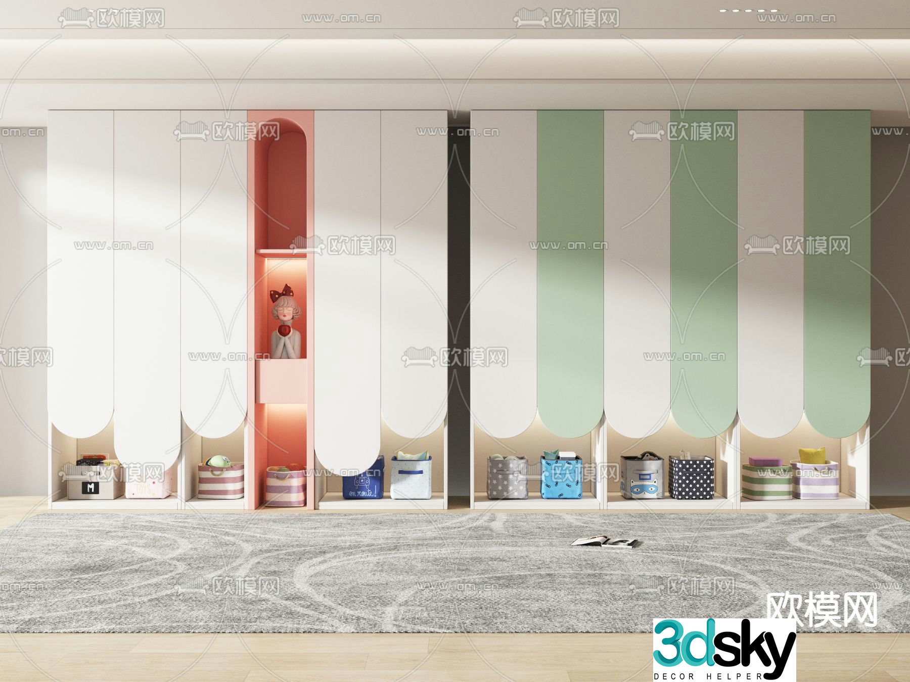 Modern wardrobe children’s wardrobe 3d model