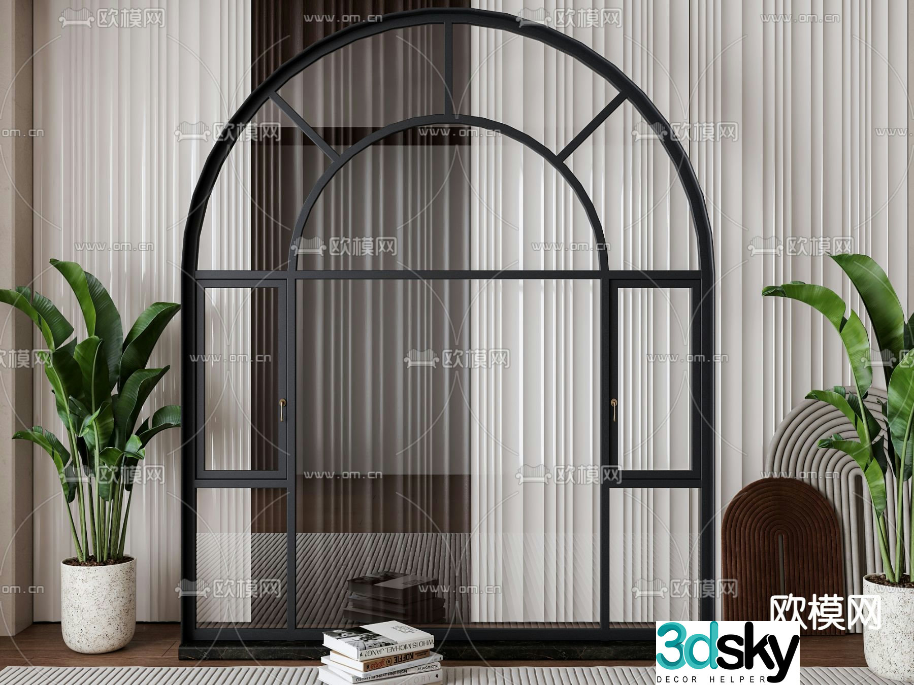 French window Arched window Floor-to-ceiling window 3D model