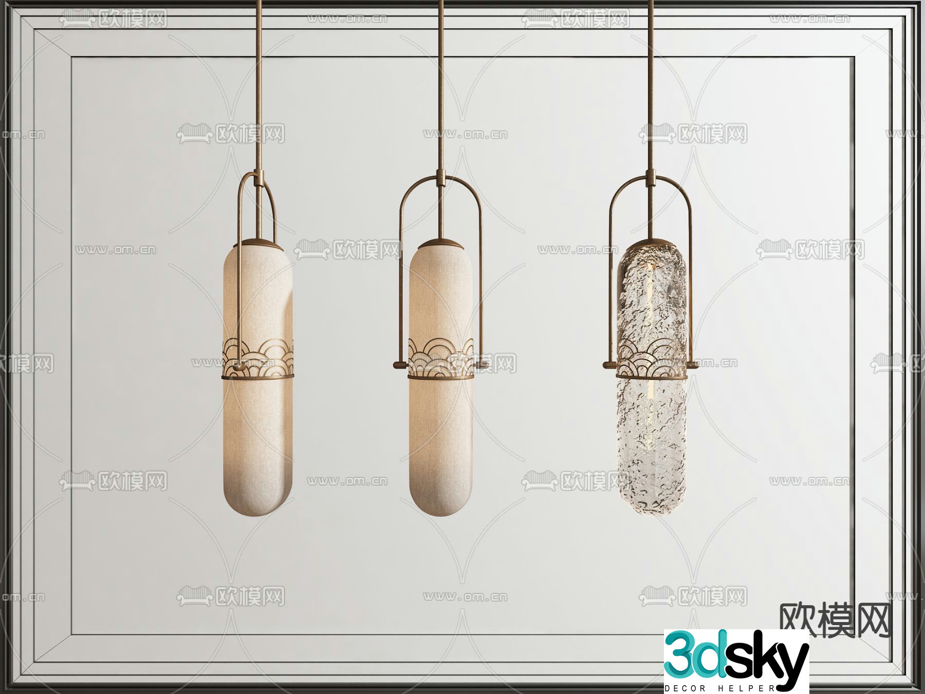 New Chinese style small chandelier 3d model