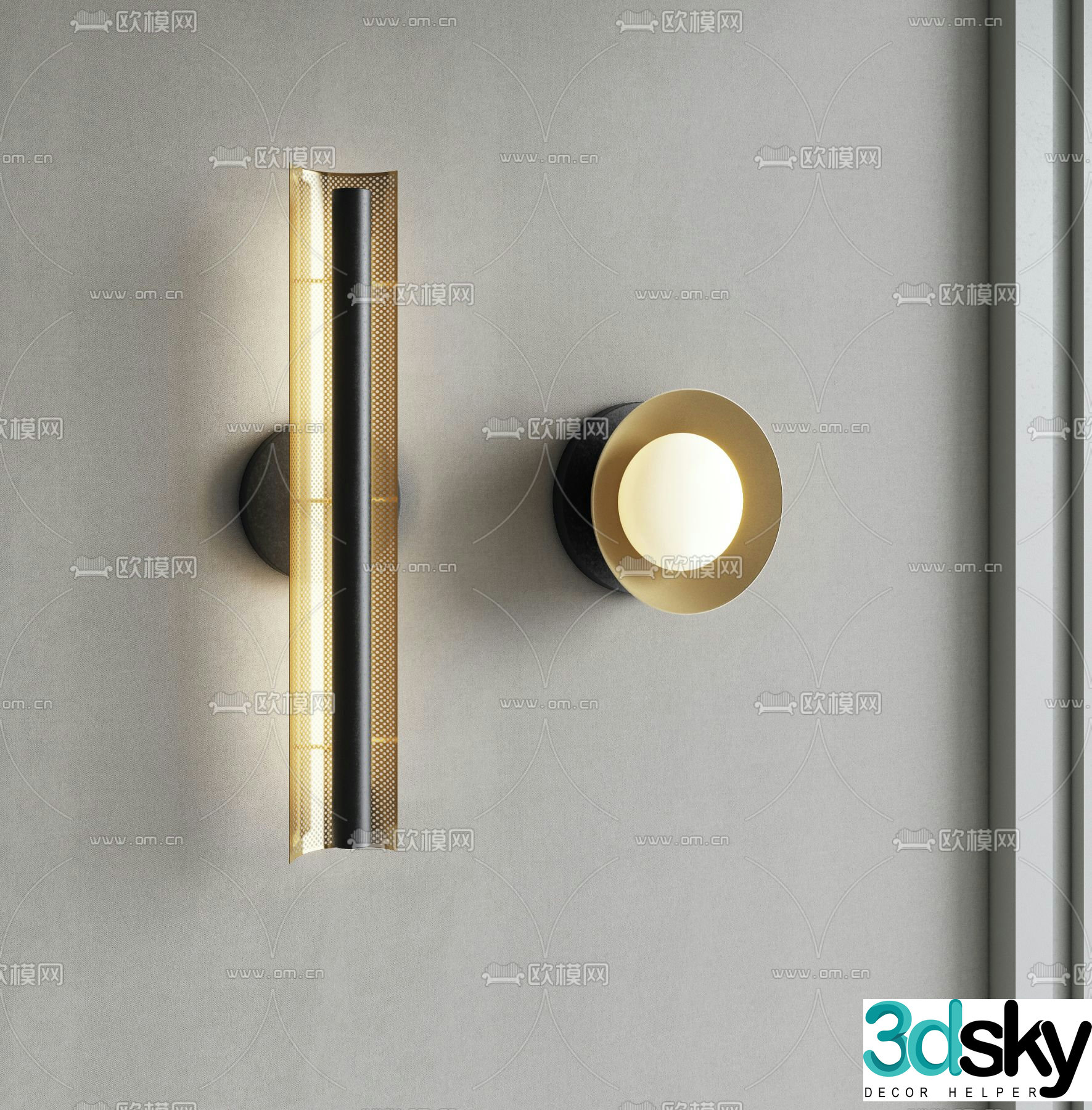 WestElm creative wall light wall light 3d model