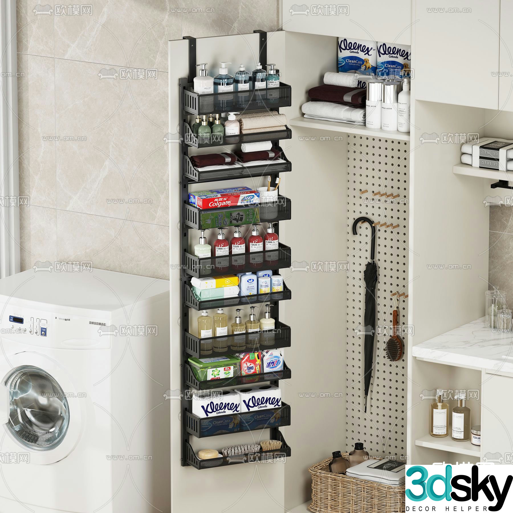 Modern decorative cabinet shelf 3d model