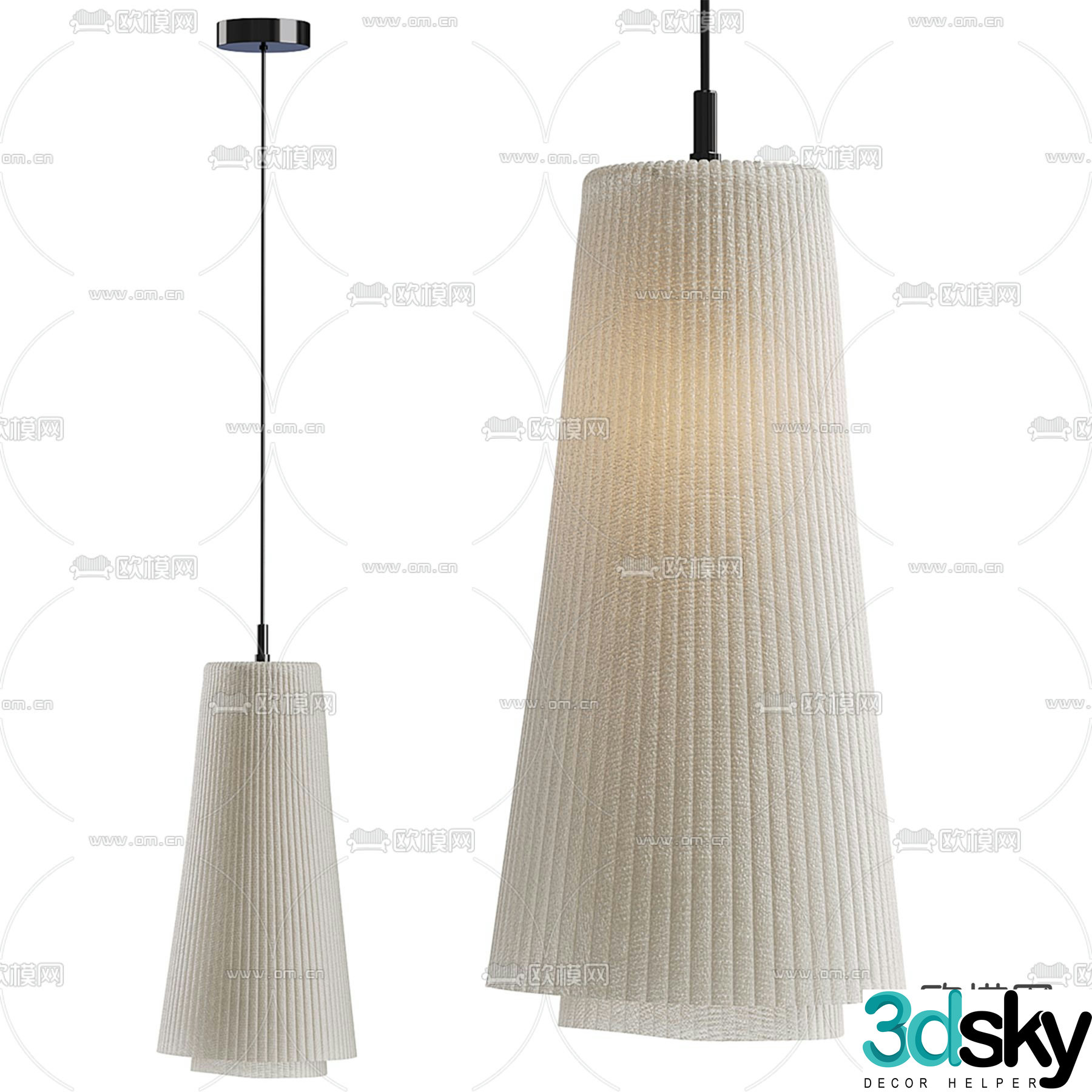 wabi-sabi chandelier 3d model