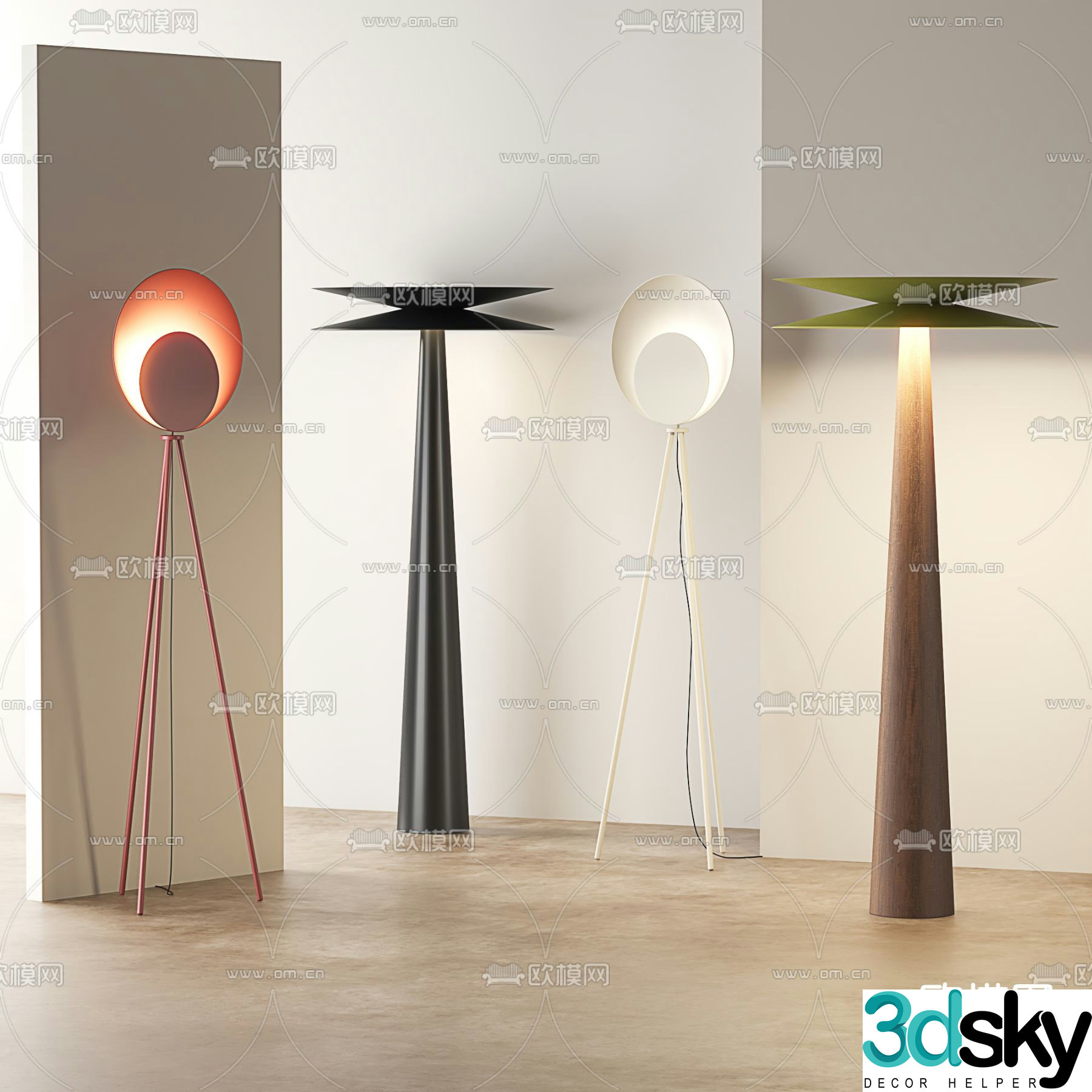 Creative floor lamp 3d model