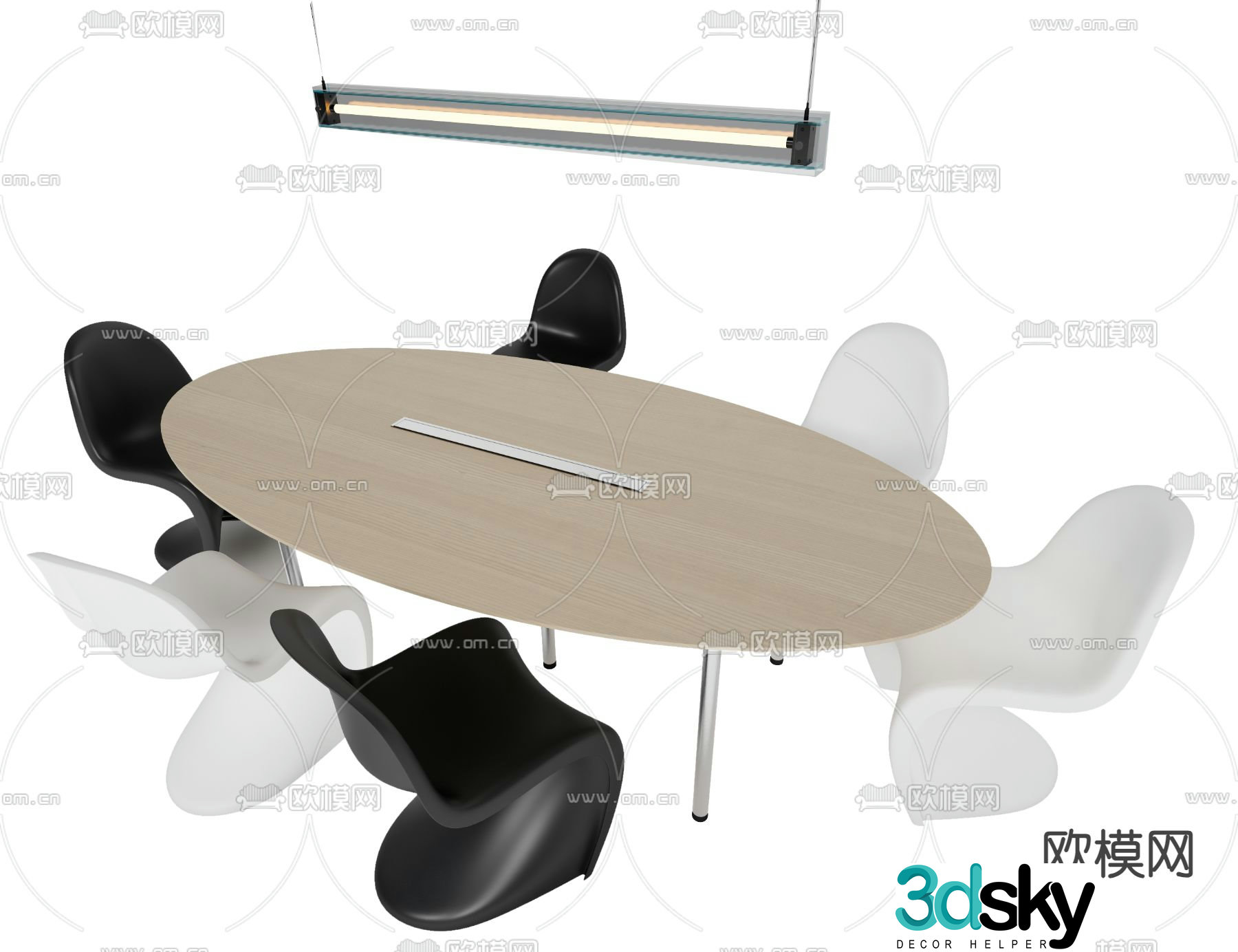 Oval conference table conference table 3d model