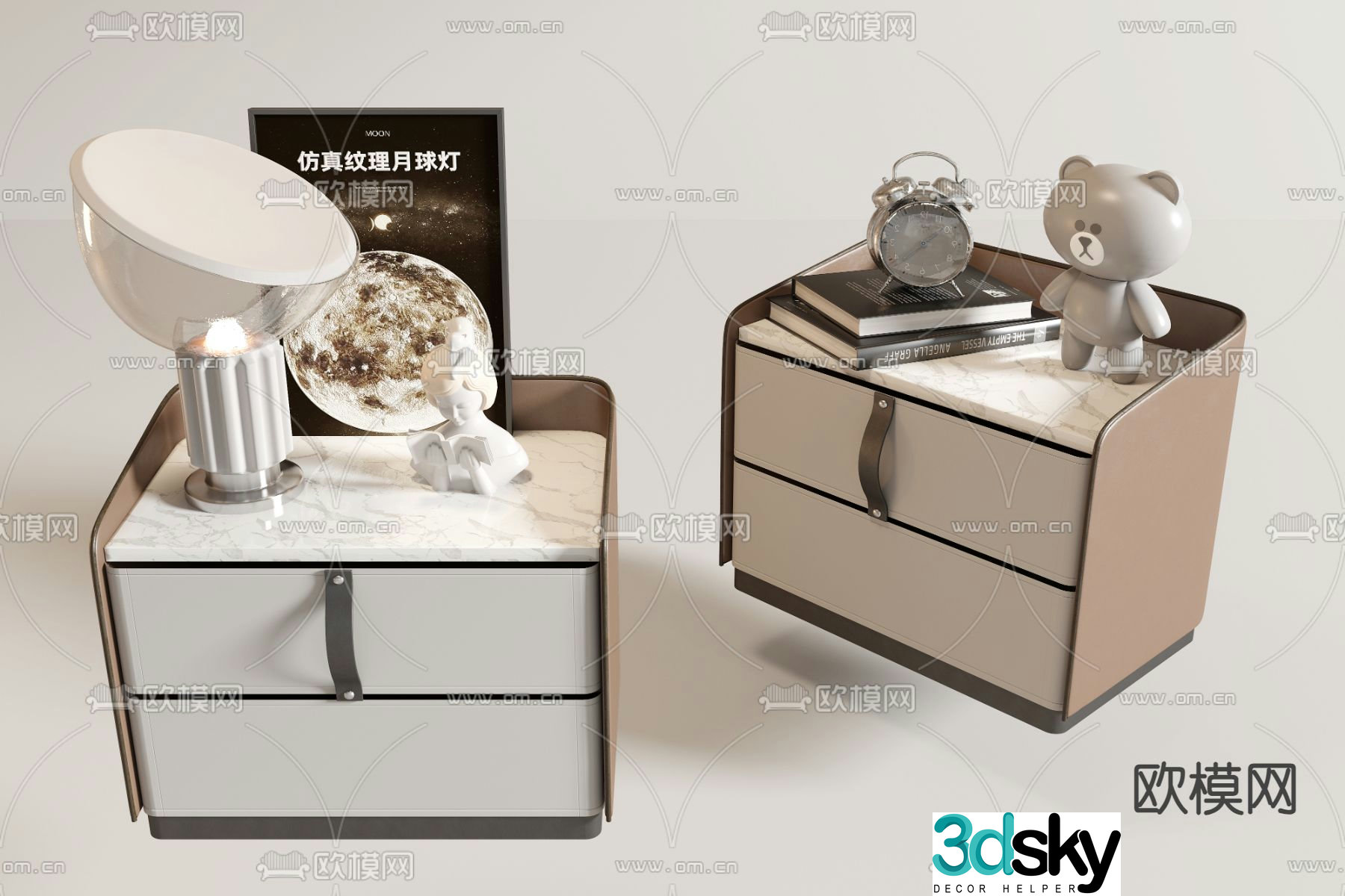 Modern bedside table 3d model