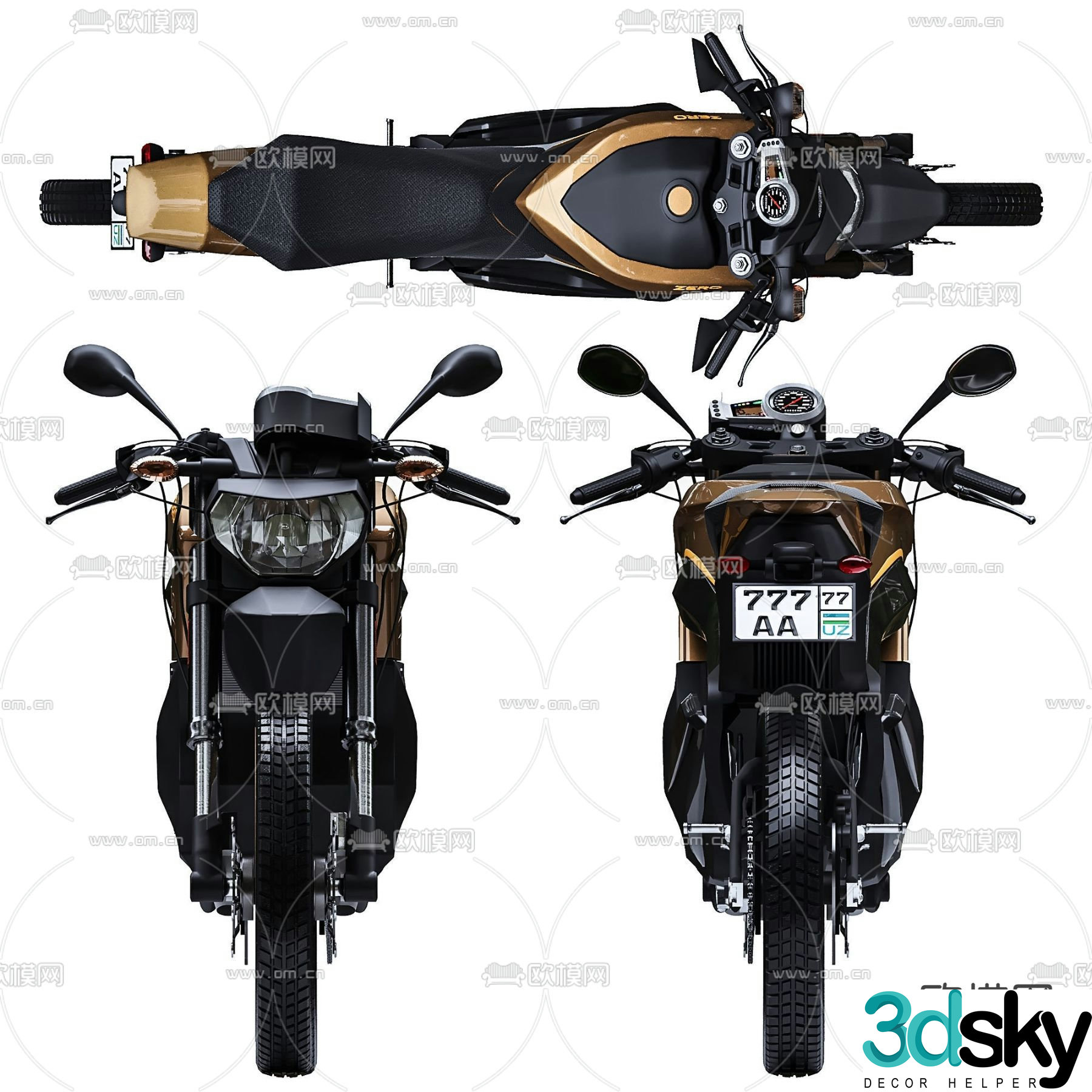 motocross motorcycle 3d model