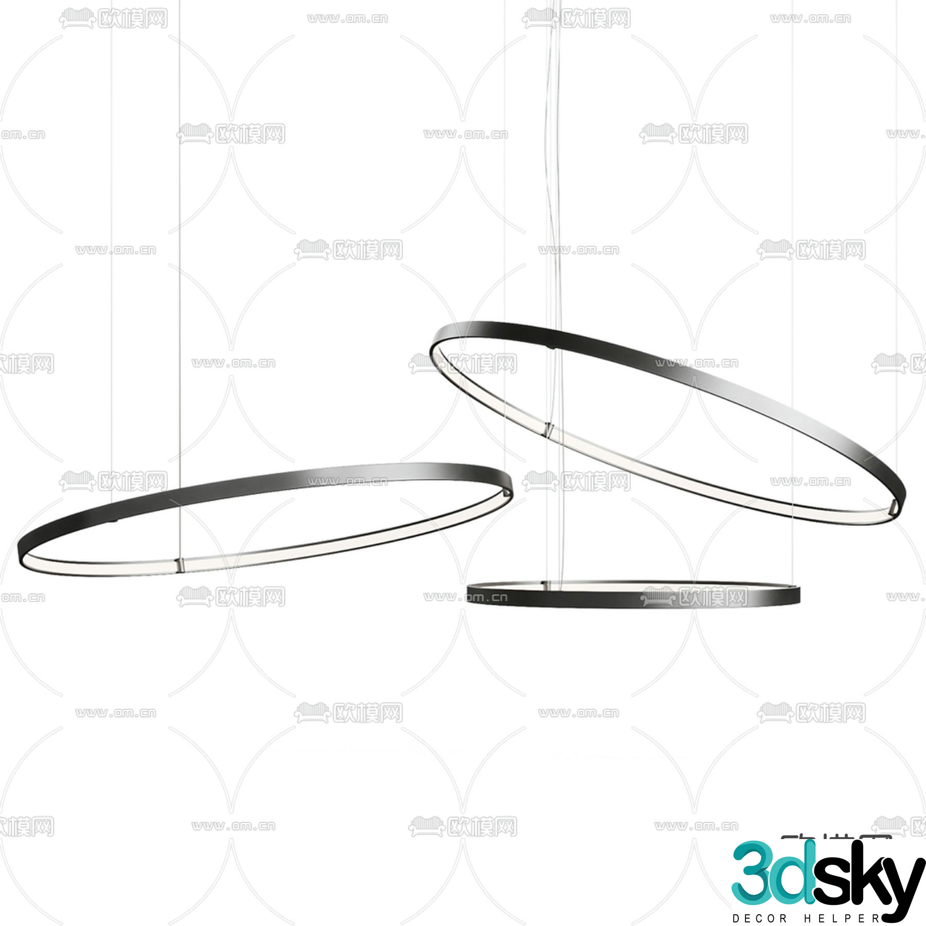 Ring Chandelier Hall Chandelier 3D Model