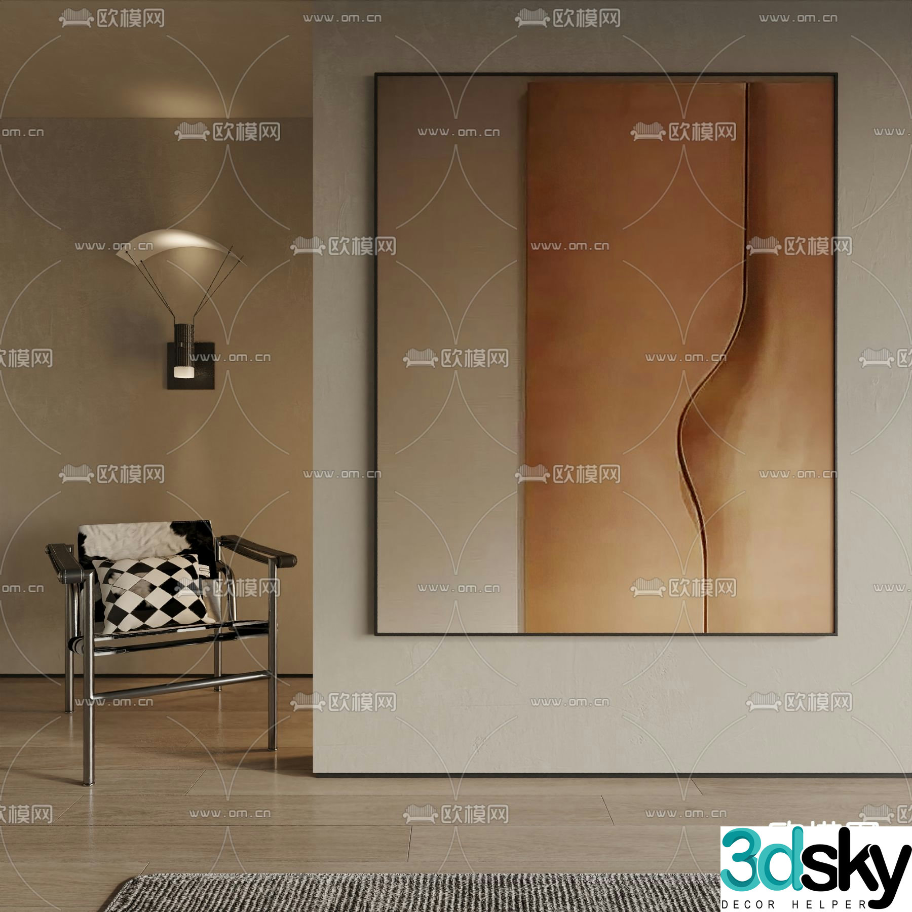 Decorative painting Abstract painting Simple painting 3d model