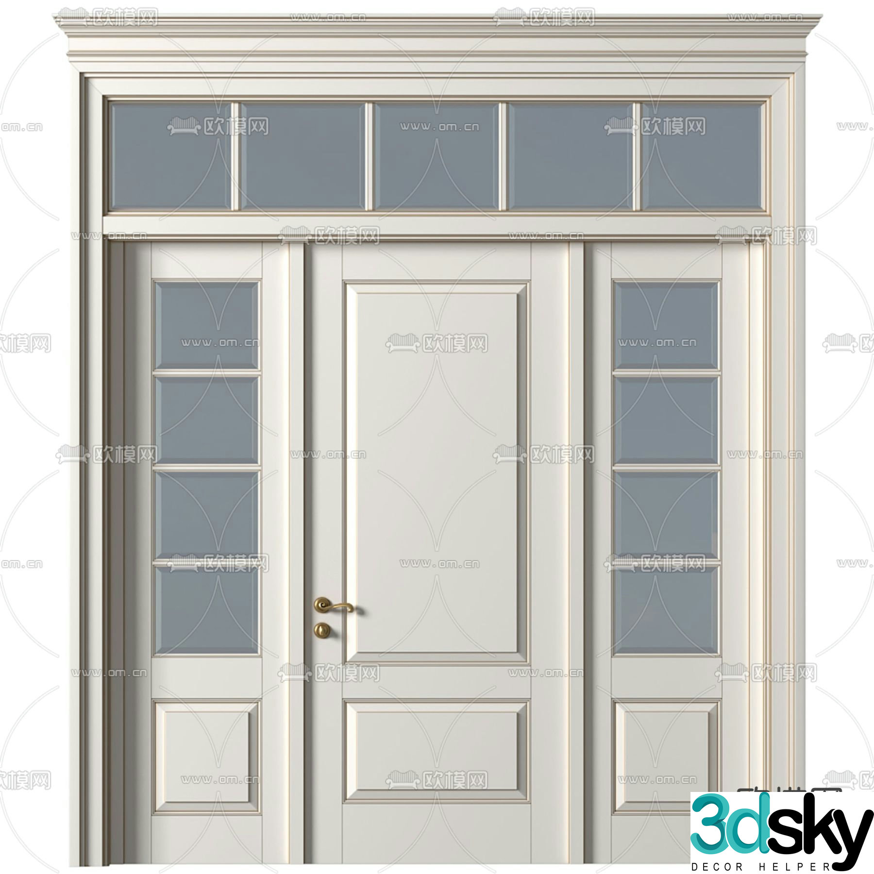 French door Single door Swing door 3D model