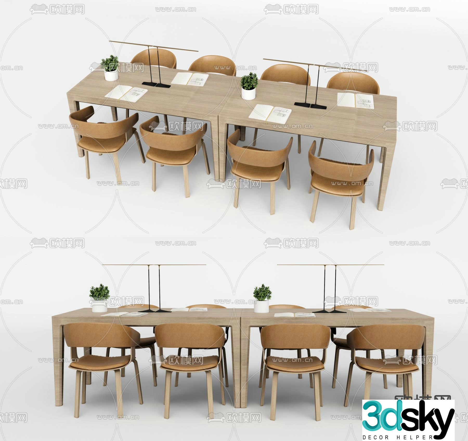desk reading table writing desk 3d model