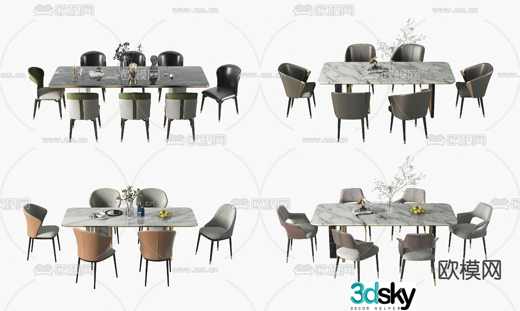 Bar dining table and chairs slate dining table 3d model