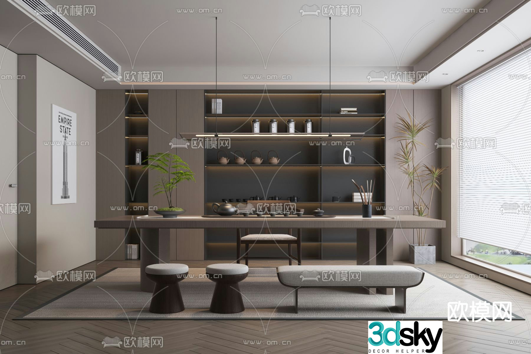 Modern tea room 3d model