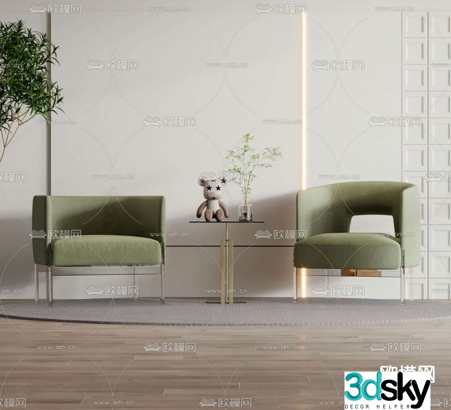 Modern chair leisure chair 3d model