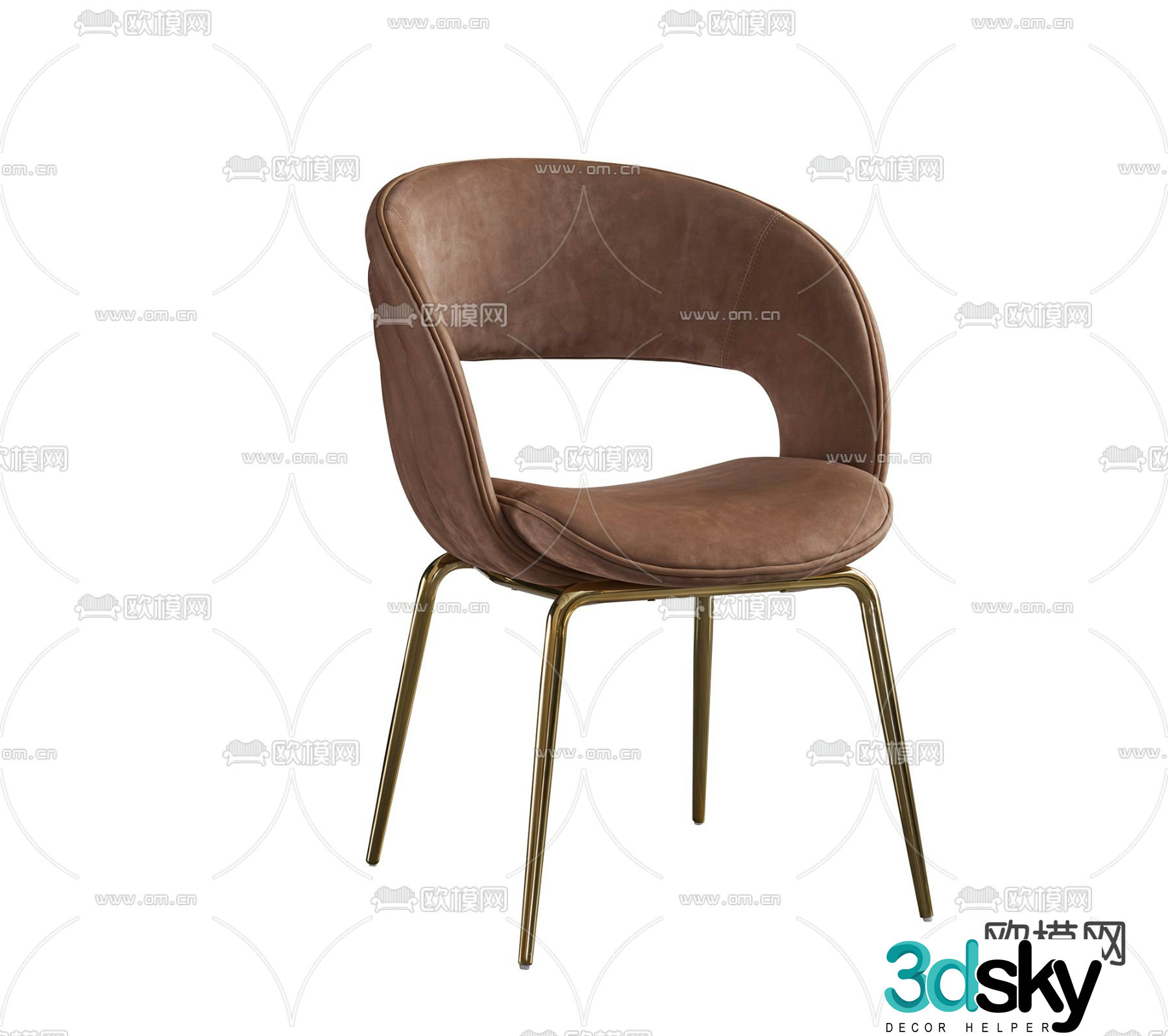 Light luxury chair dining chair 3d model