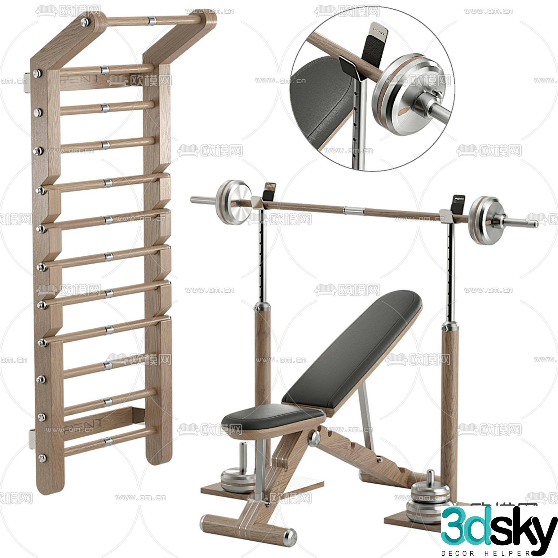 Fitness equipment weights 3d model