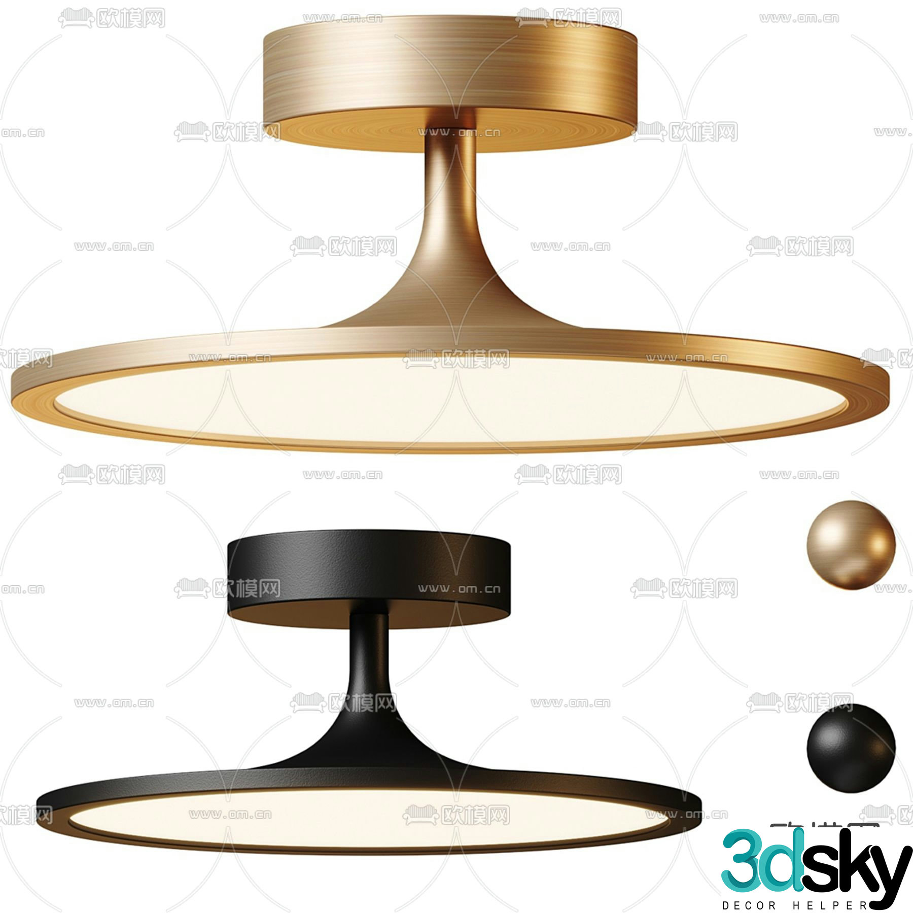 Light luxury ceiling lamp Bedroom lamp 3D model