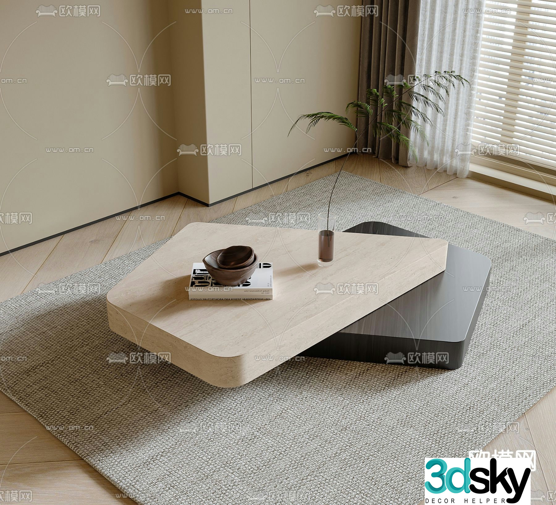 Special shaped coffee table 3d model
