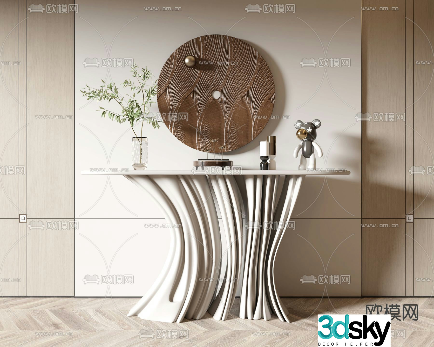 Creative end view table 3D model