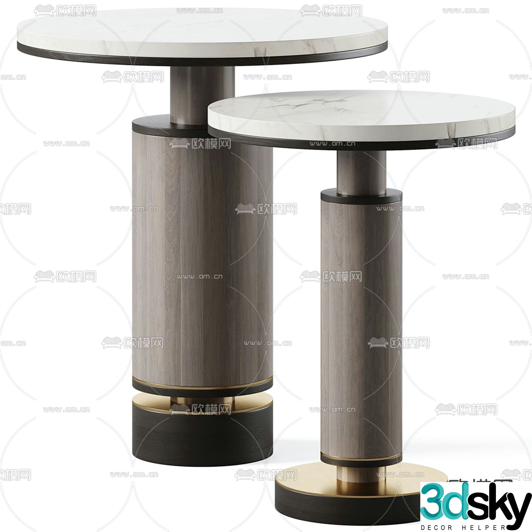 Frato side corner round table 3D model