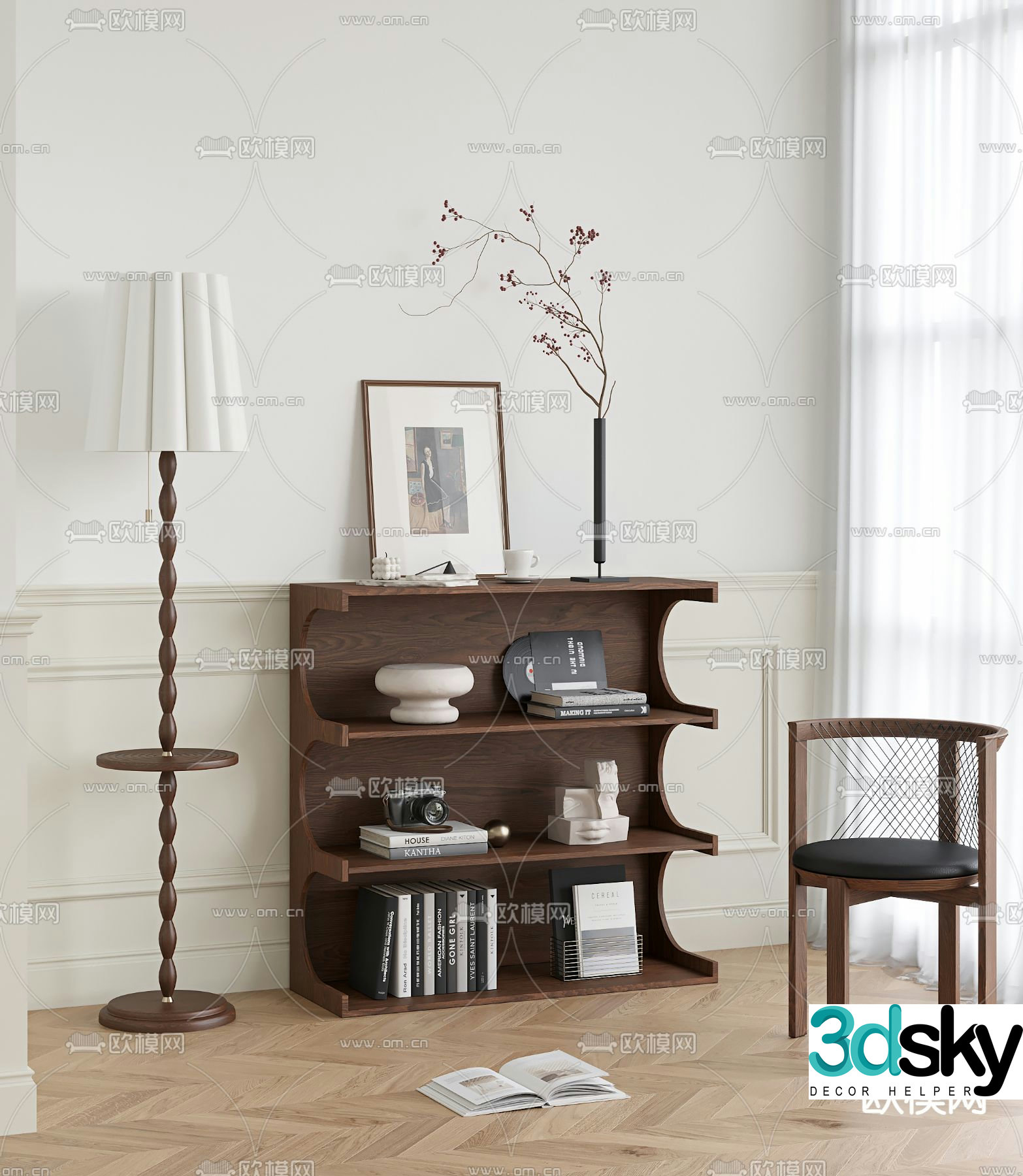 Medieval style decorative rack storage rack 3d model