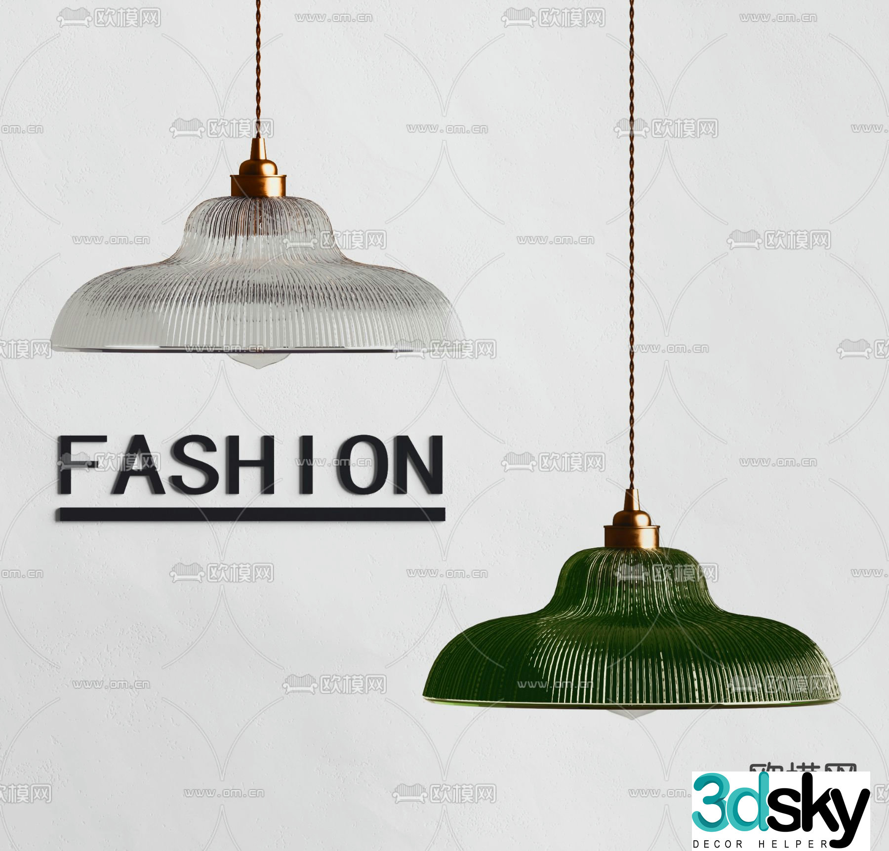 Glass chandelier restaurant chandelier 3d model