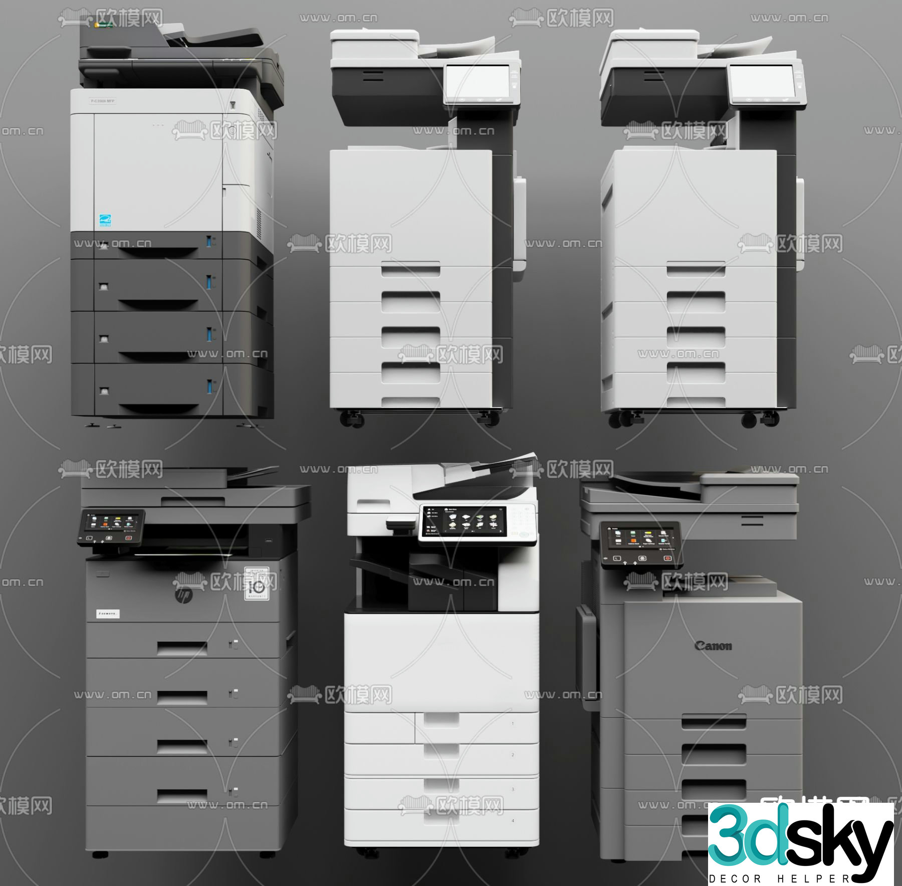 printer copier scanner 3d model