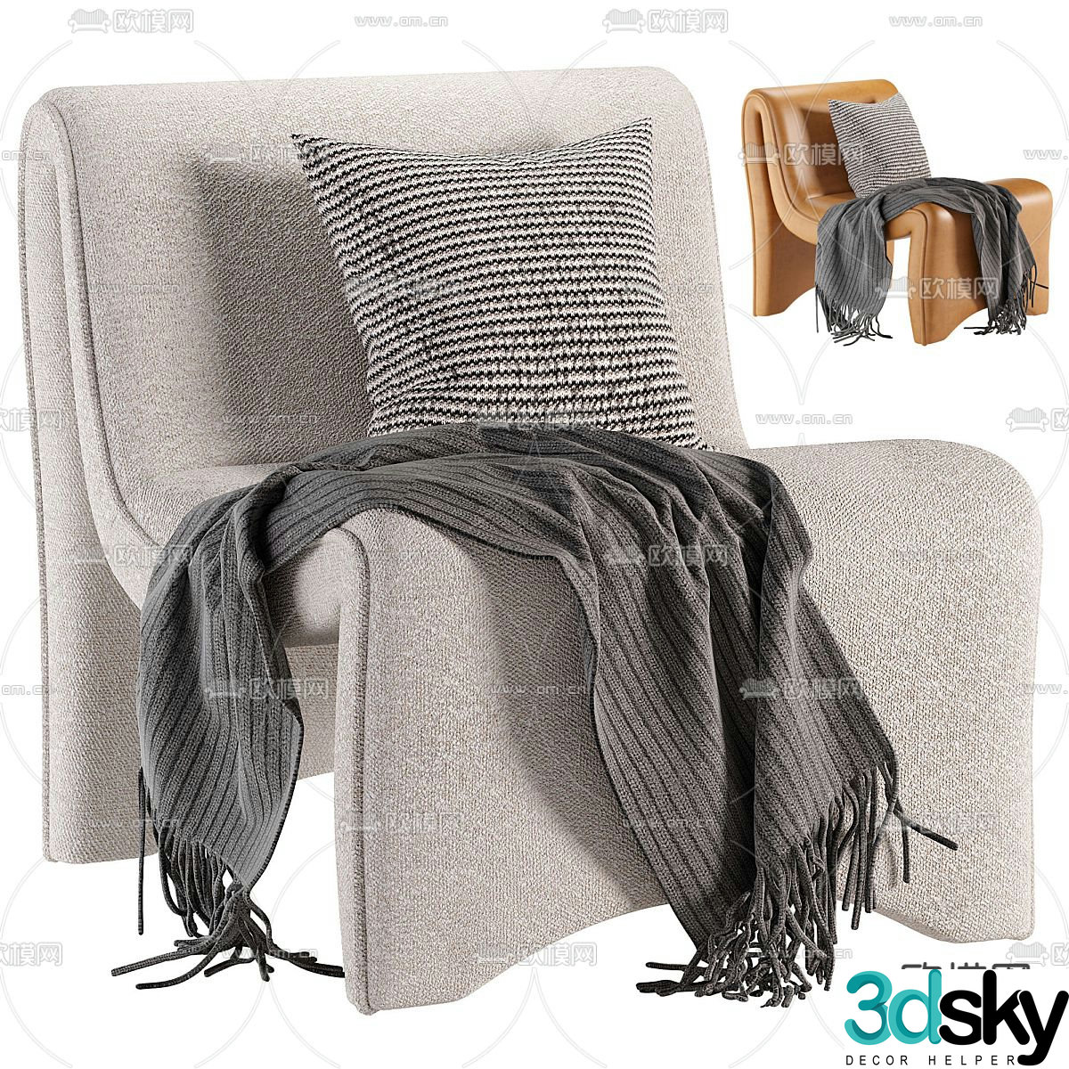 Modern leisure chair sofa chair 3d model