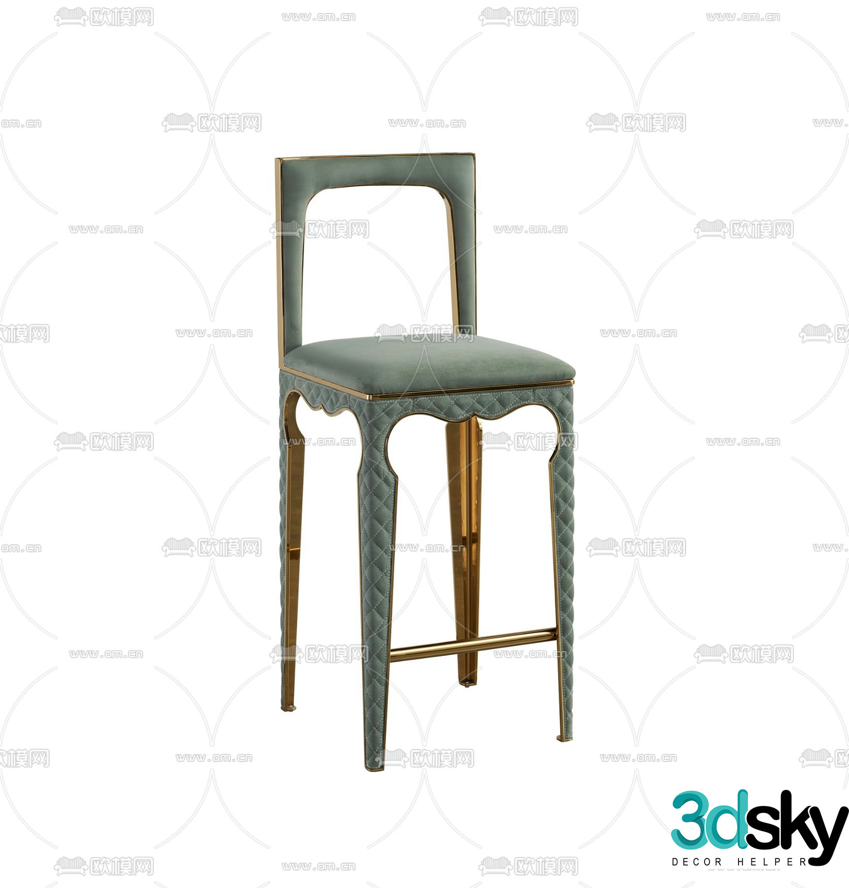 French bar stool bar stool high stool 3d model