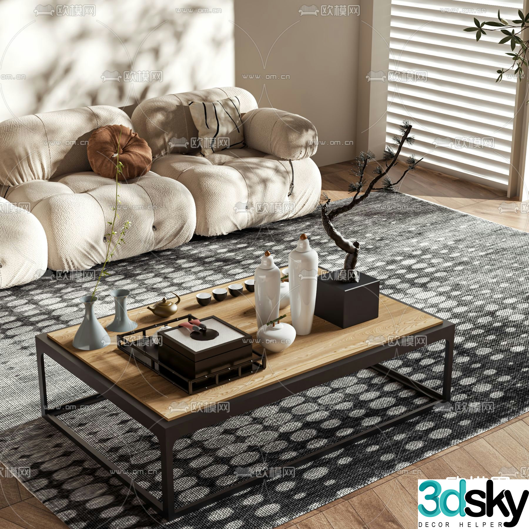 New Chinese coffee table 3d model