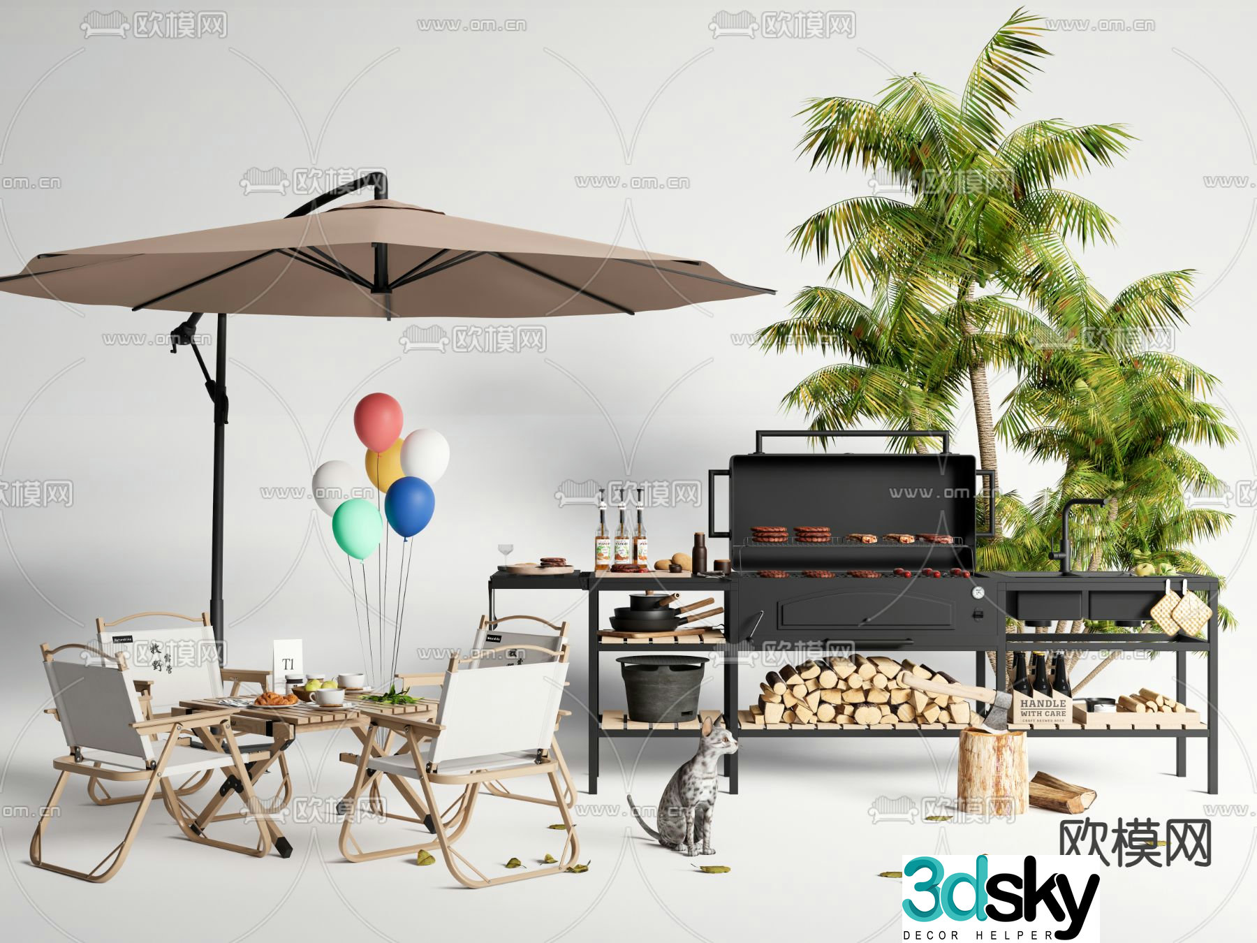 Outdoor tables and chairs camping tables and chairs 3d model