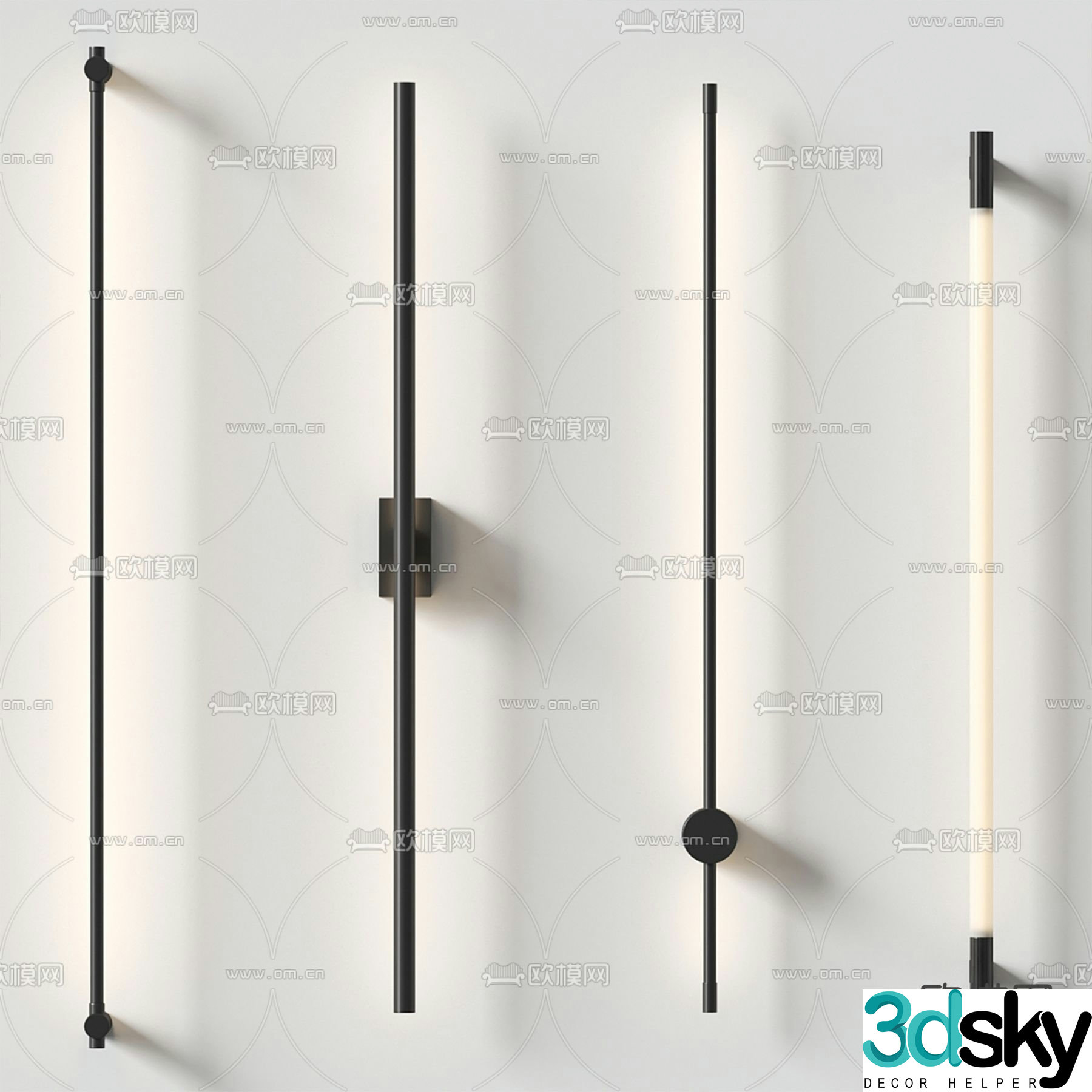 Long wall lamp 3d model