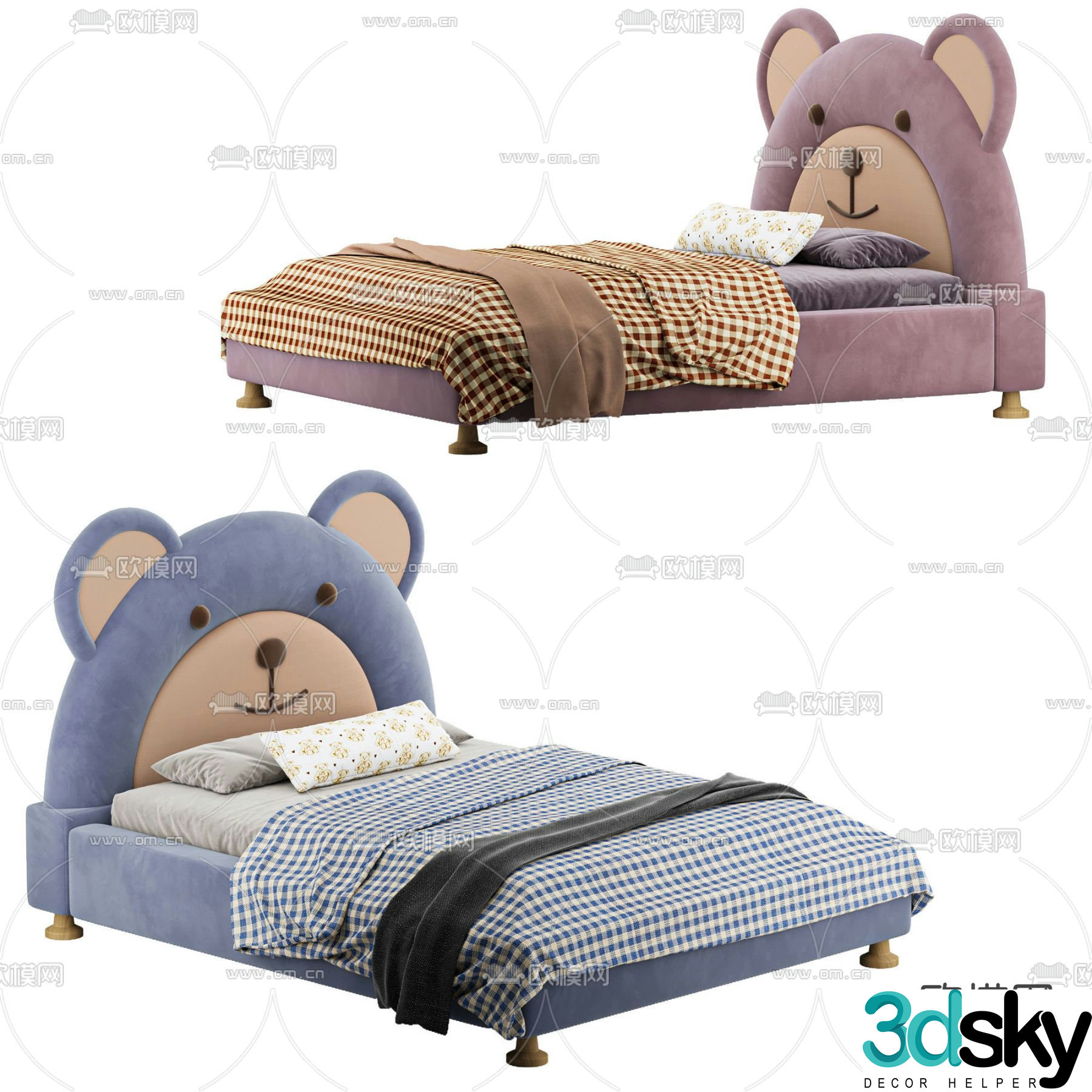 Bear bed children’s bed 3d model