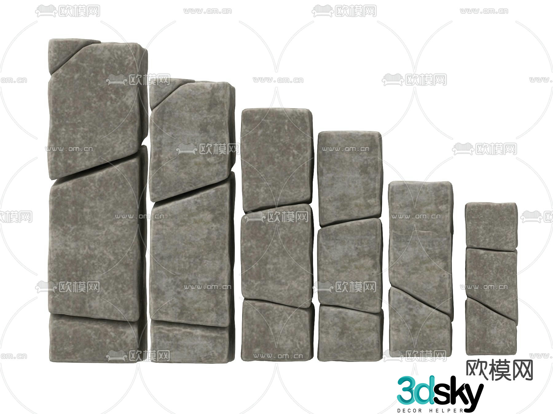 Creative stone stone pillar 3d model