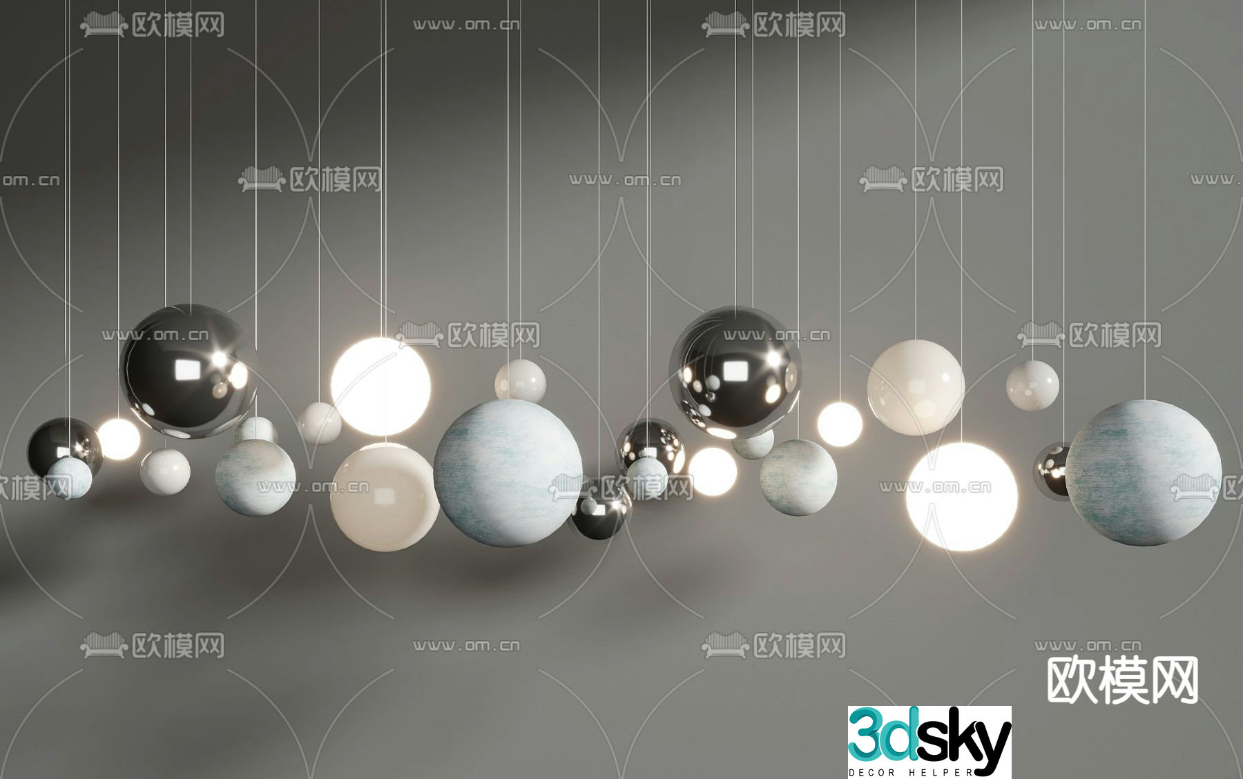Planet Chandelier Sphere Chandelier 3d model