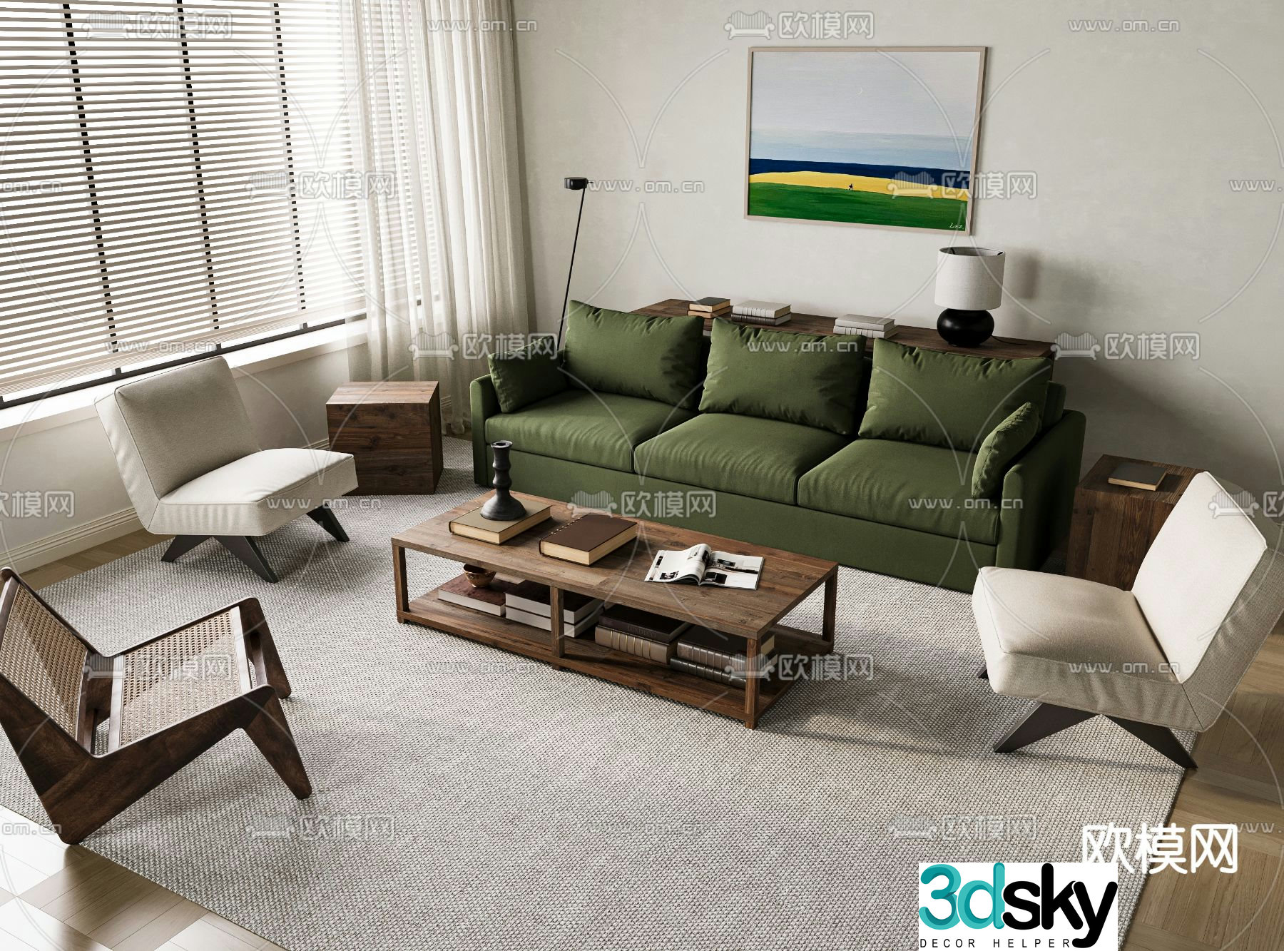 Wabi Sabi modular sofa 3d model
